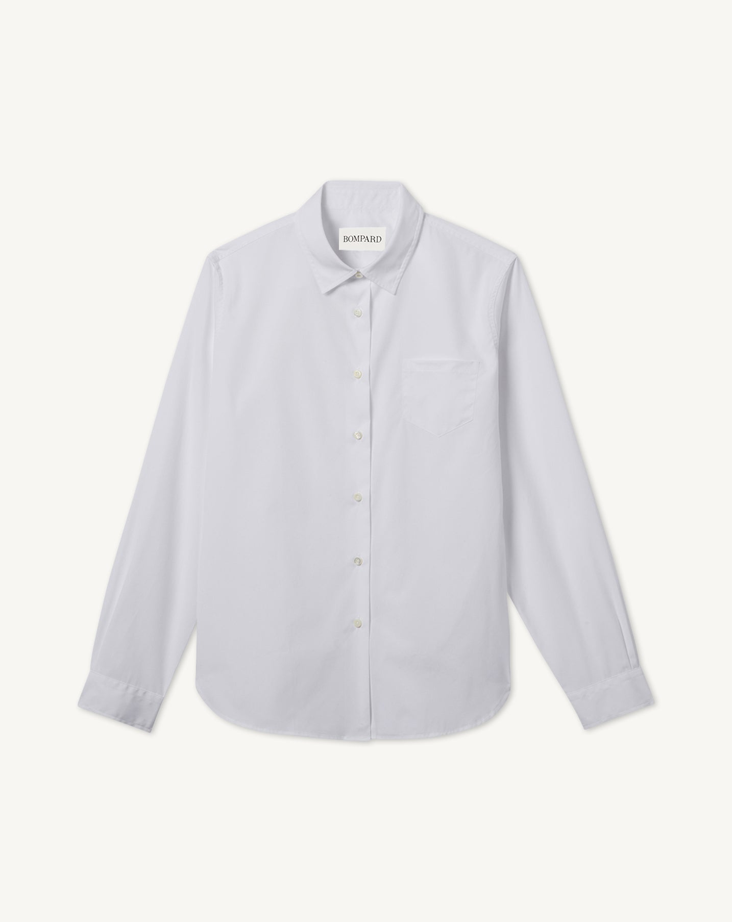 Chemise droite à poche-BLANC-100% COTON BIO