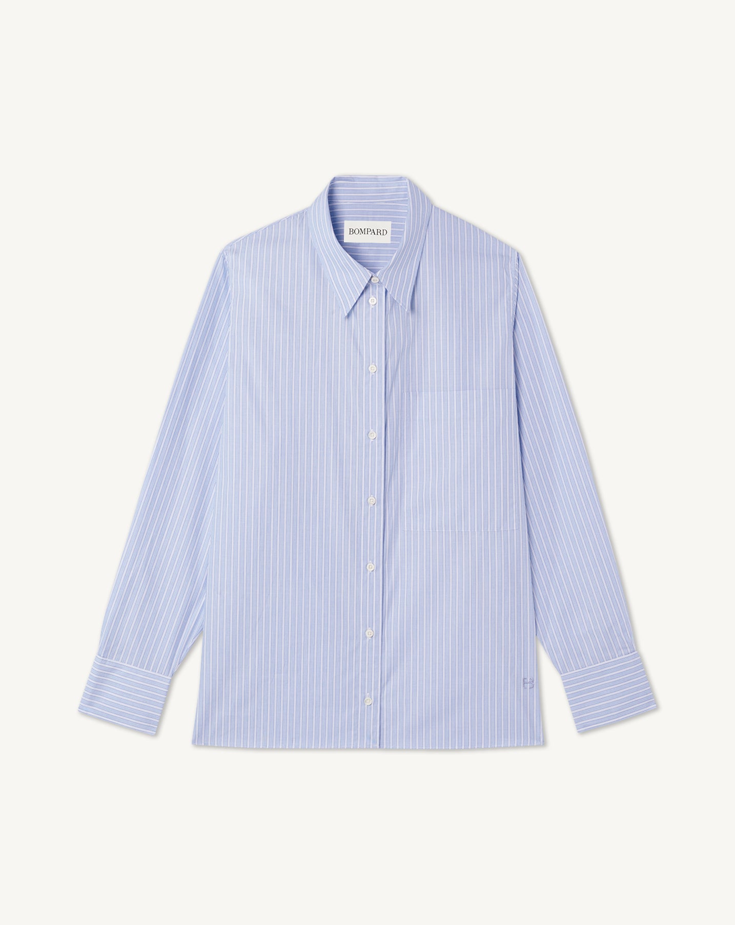 Loose striped shirt in Cotton Women white/blue | Eric Bompard