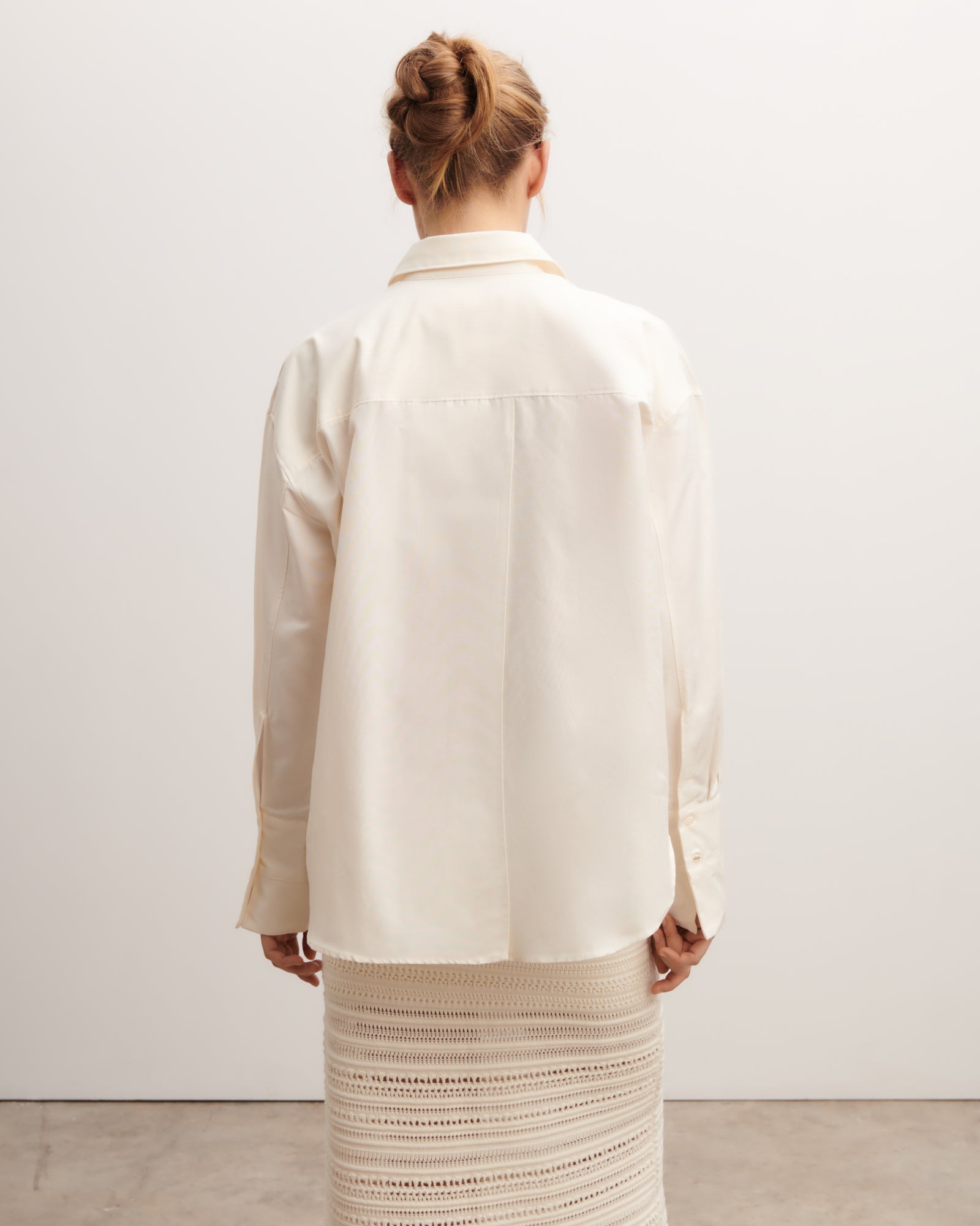 Chemise à fente dos-NATUREL-70% coton 30% soie
