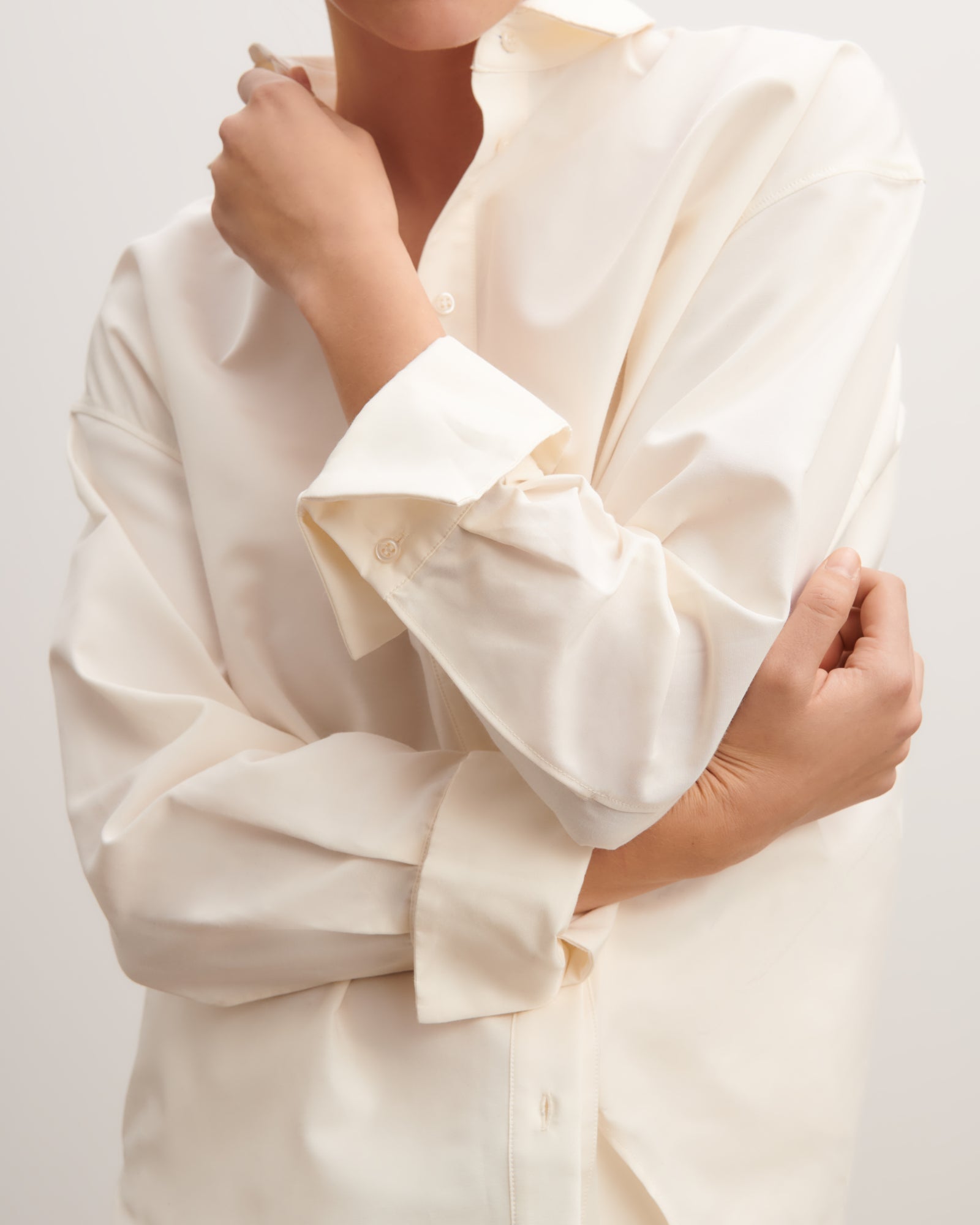 Chemise à fente dos-NATUREL-70% coton 30% soie