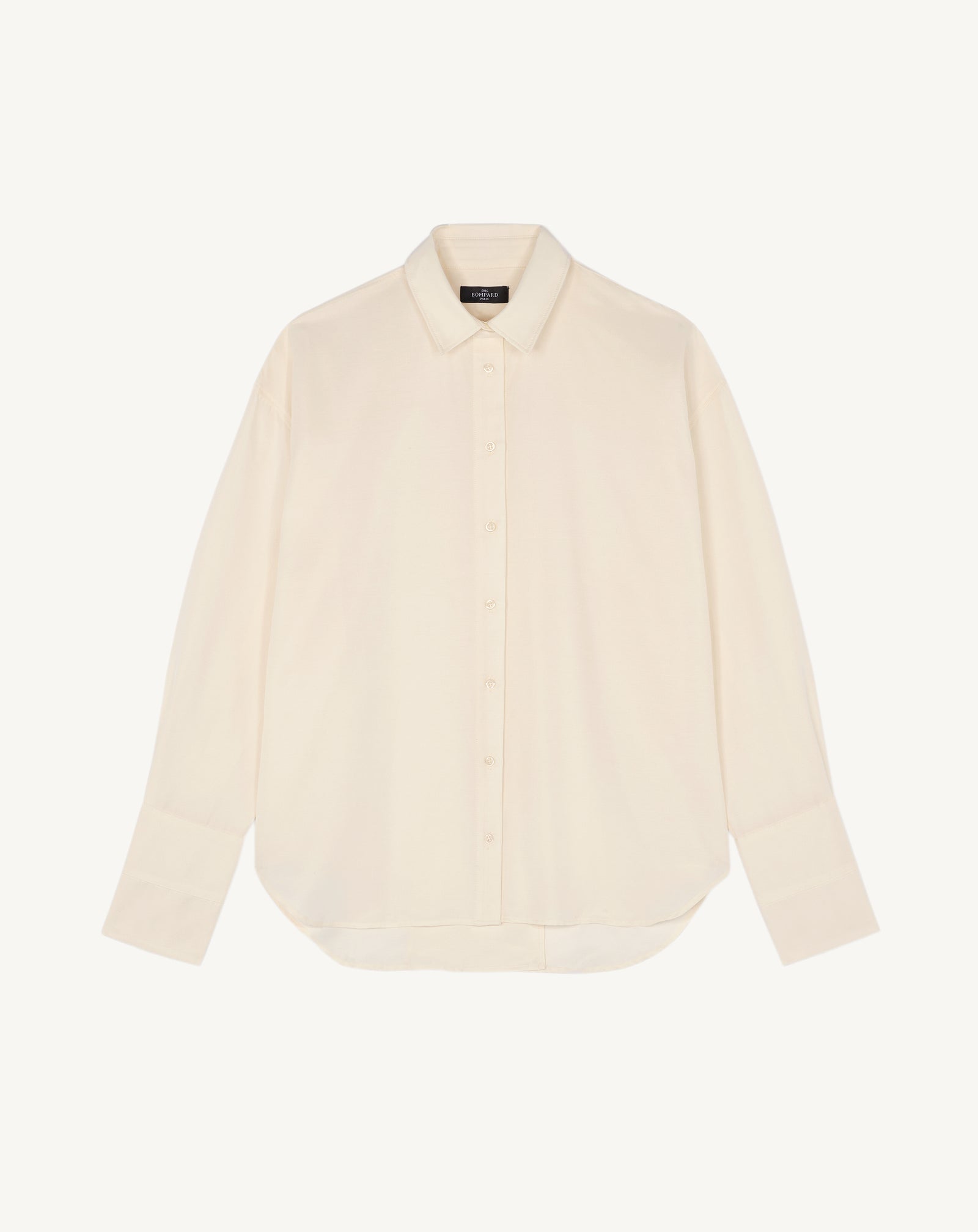 Chemise à fente dos-NATUREL-70% coton 30% soie