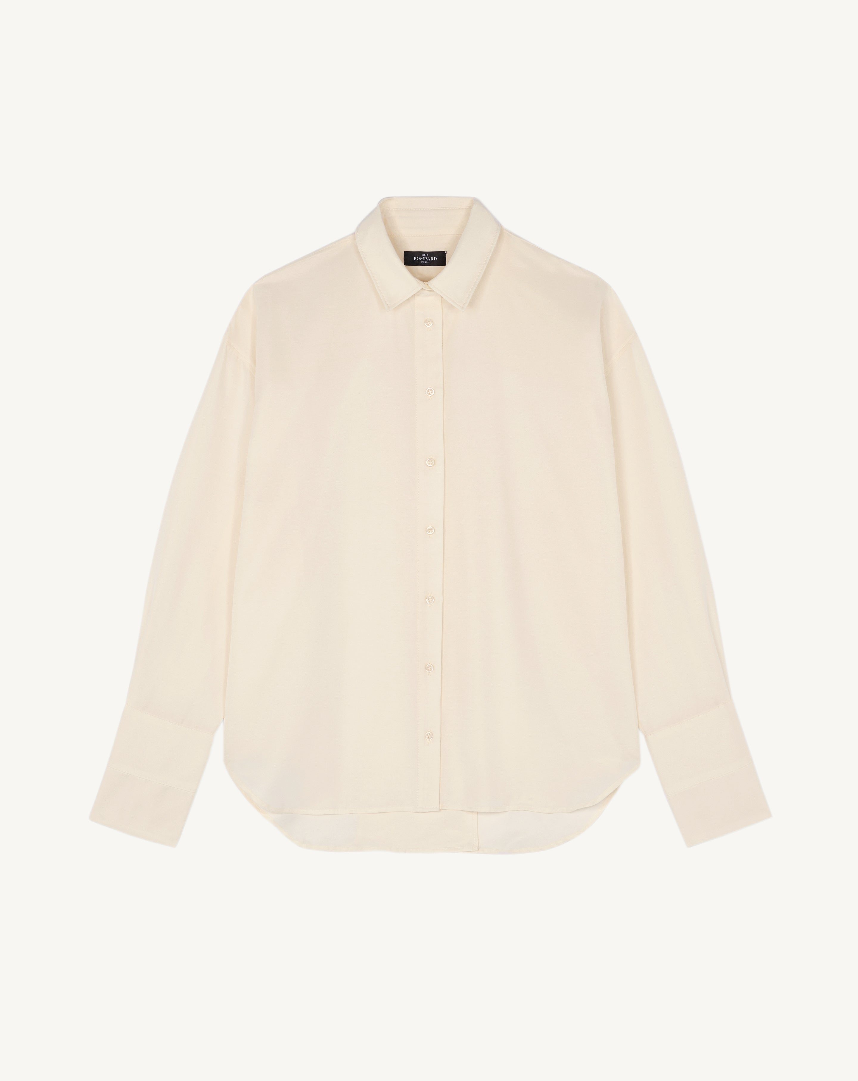 Chemise à fente dos-NATUREL-70% coton 30% soie