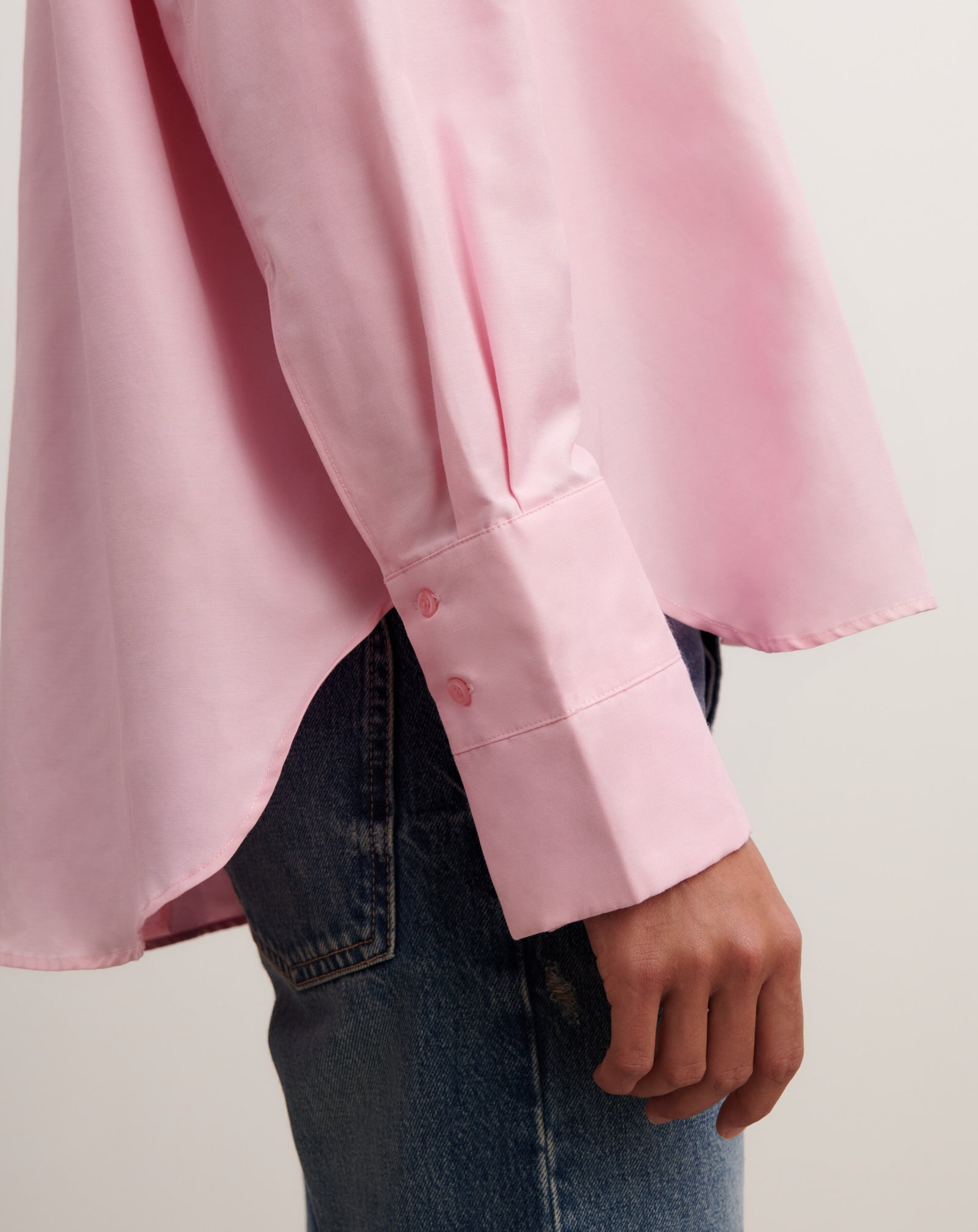 Chemise à fente dos-ROSE INDIEN-70% coton 30% soie