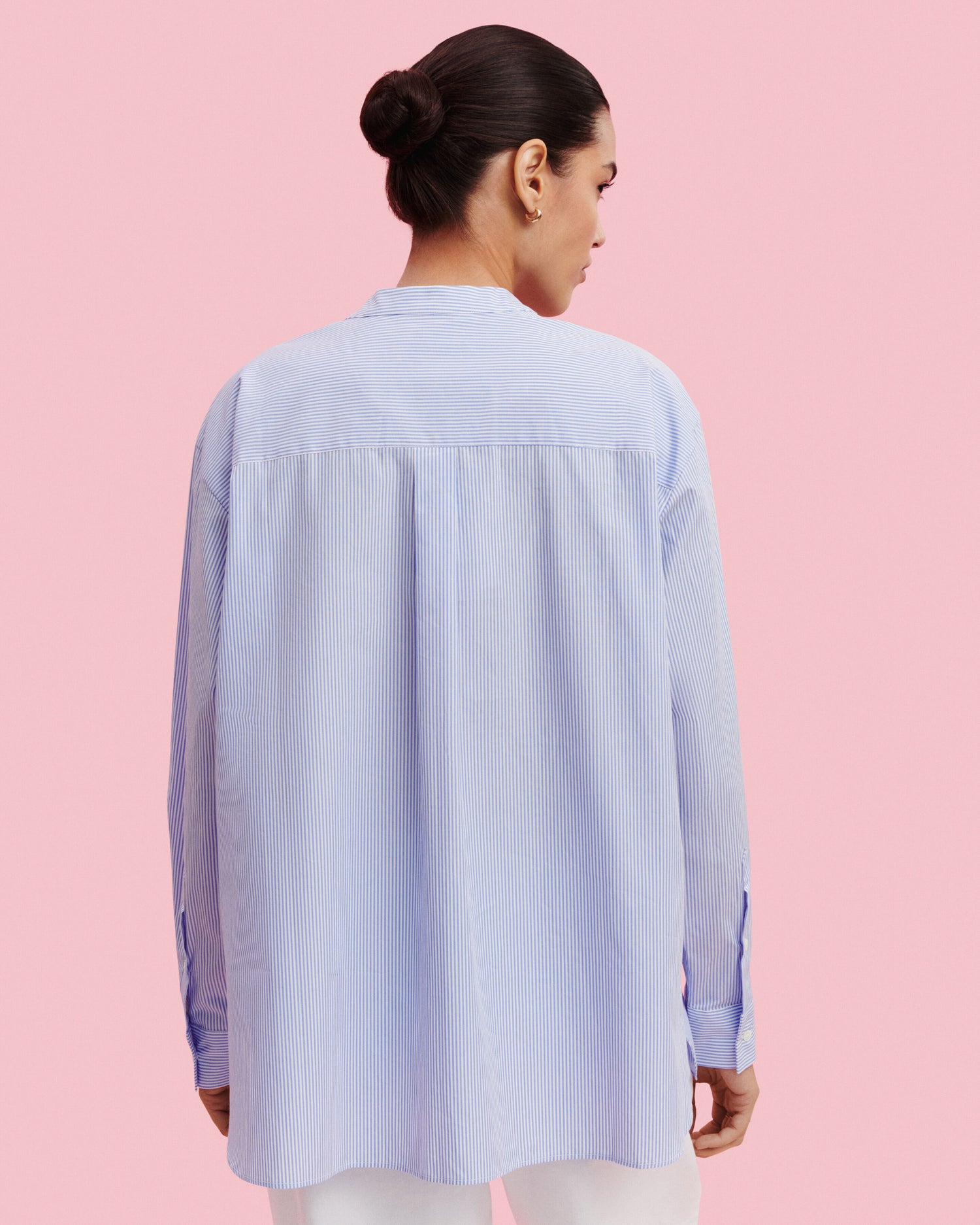 Chemise oversized rayée-BLEU DE DELFT-100% coton