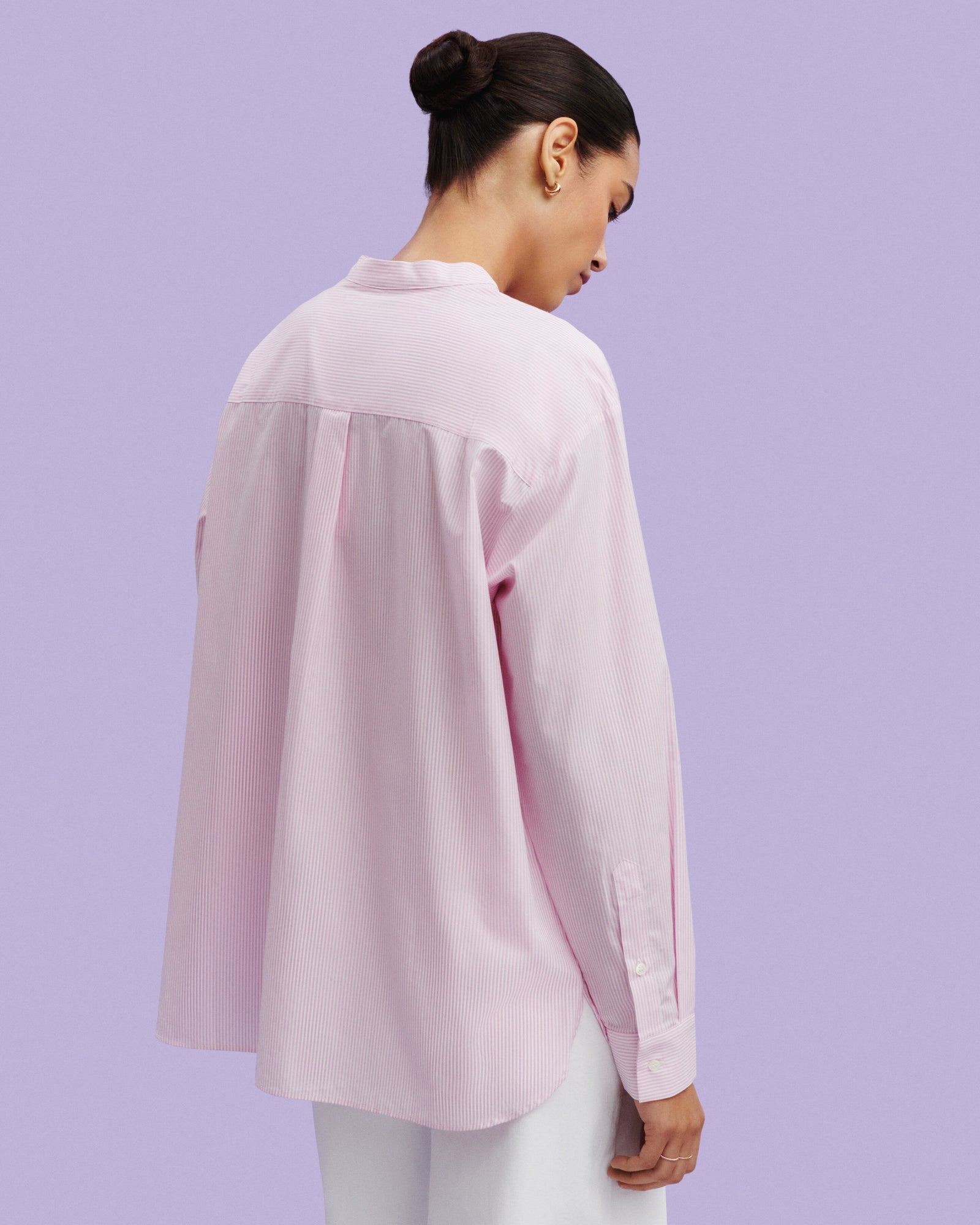 Chemise oversized rayée-ROSE QUARTZ-100% coton