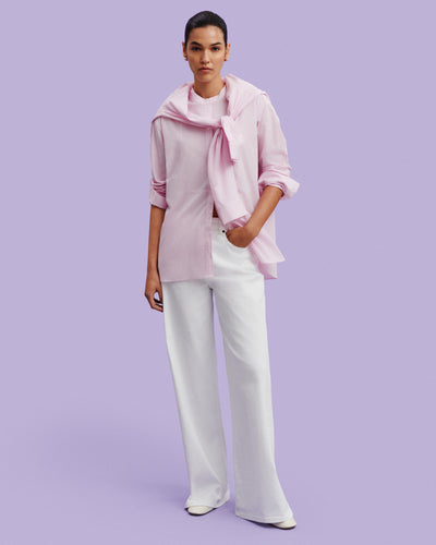 Chemise oversized rayée-ROSE QUARTZ-100% coton