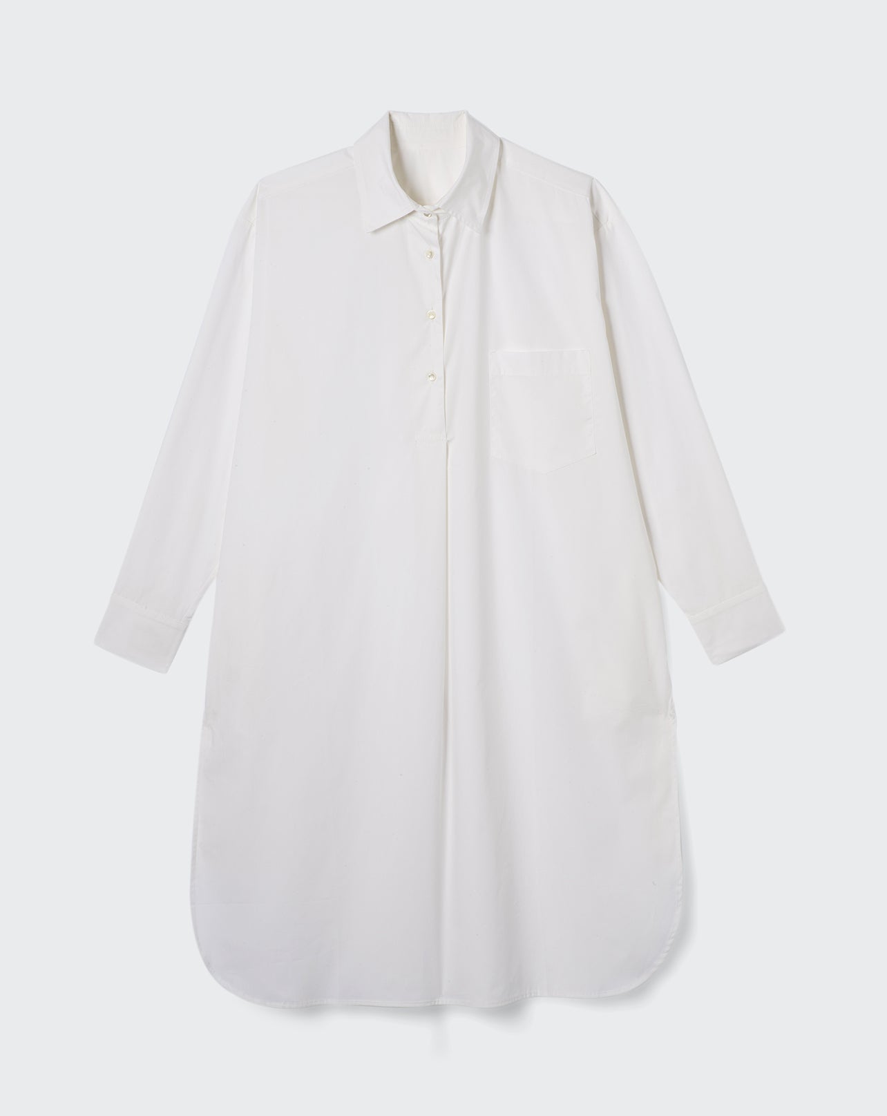 Robe chemise en popeline de coton-BLANC-100% COTON