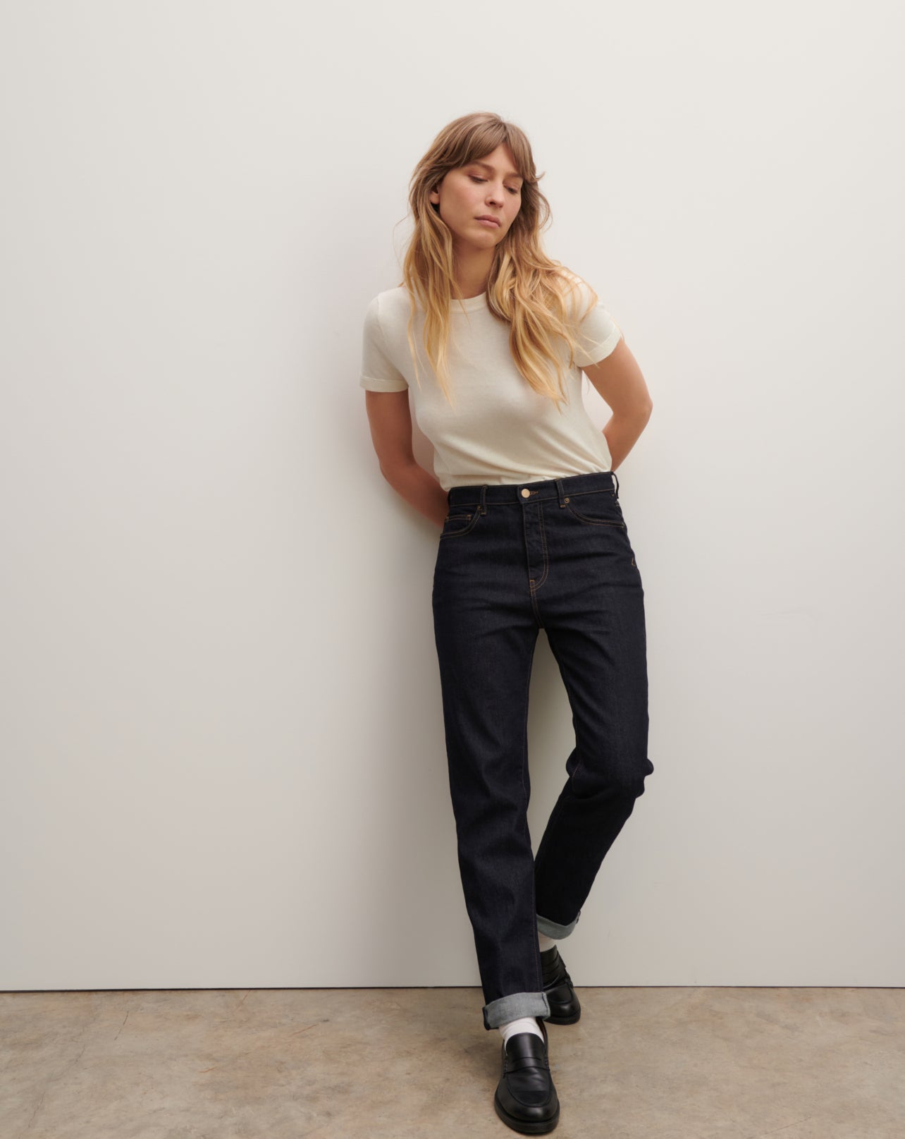 Jean denim brut-INDIGO BLUE-98% COTON 2% ELASTHANE