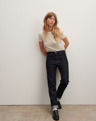 Jean denim brut-INDIGO BLUE-98% COTON 2% ELASTHANE