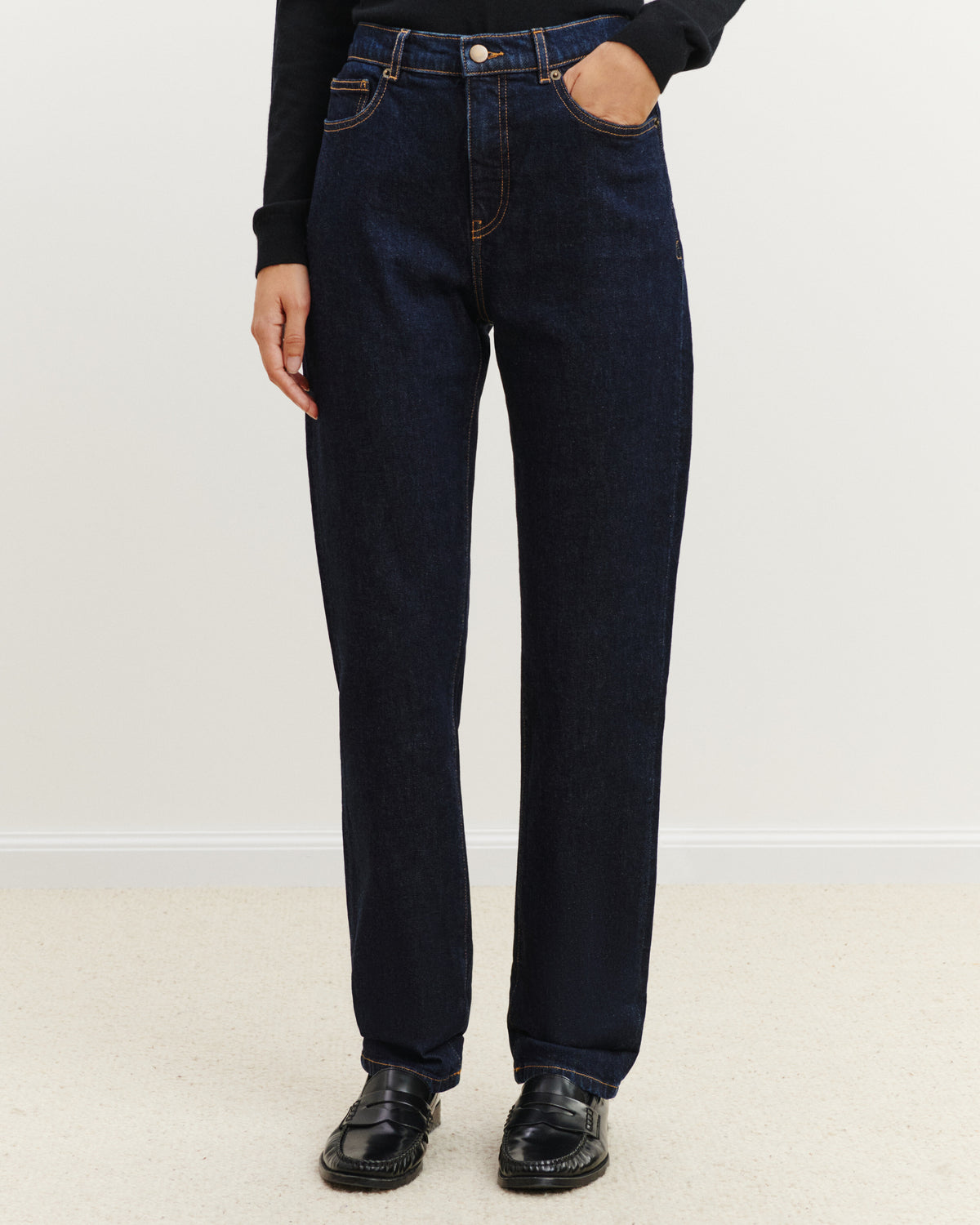 Jean denim brut-INDIGO BLUE-98% COTON 2% ELASTHANE