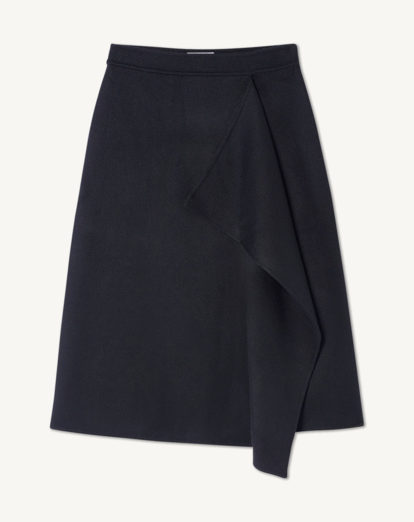 Jupe drapée-NOIR-90% laine 10% cachemire