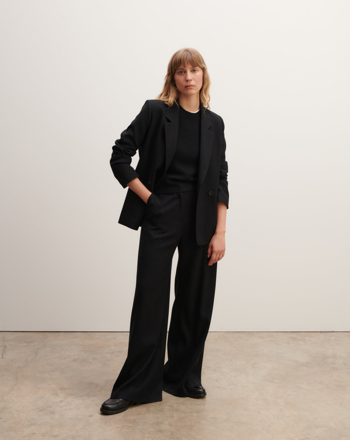 Blazer double boutonnage-NOIR-90% laine 10% cachemire