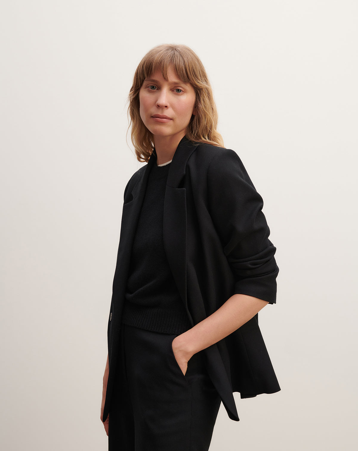 Blazer double boutonnage-NOIR-90% laine 10% cachemire