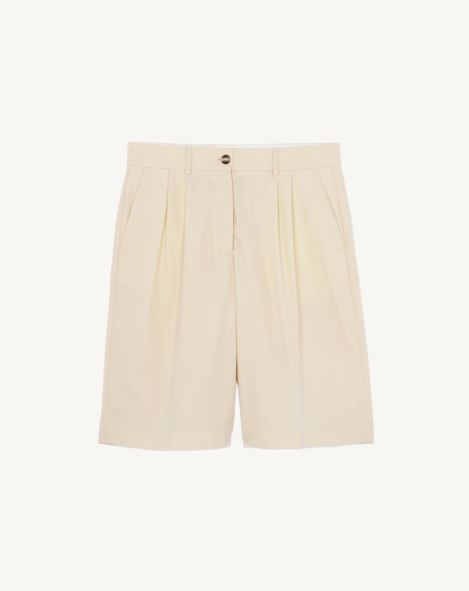 Bermuda à plis-NATUREL-100% coton