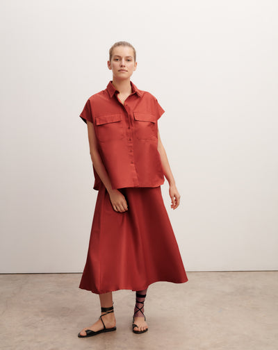 Jupe portefeuille-SANTA FE-70% coton 30% soie