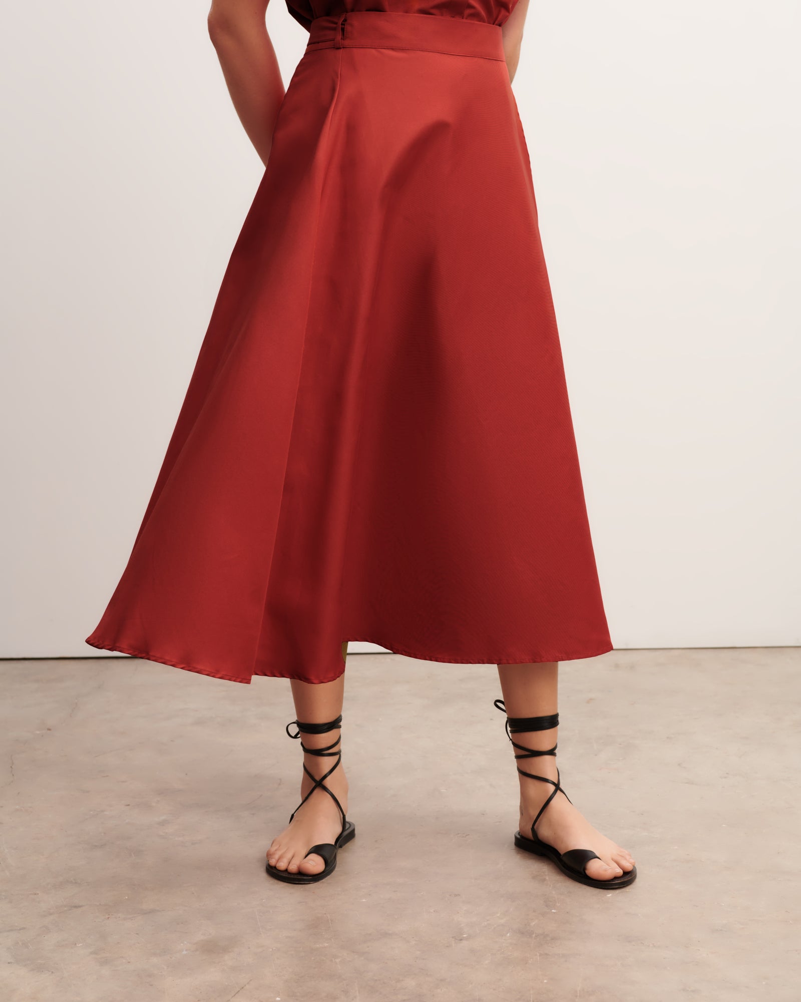 Jupe portefeuille-SANTA FE-70% coton 30% soie