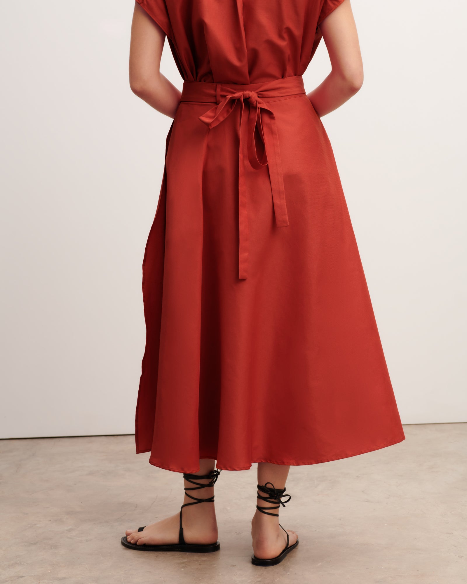 Jupe portefeuille-SANTA FE-70% coton 30% soie