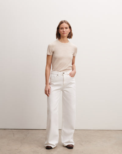 Jean denim blanc large-BLANC-98% coton 2% elasthane