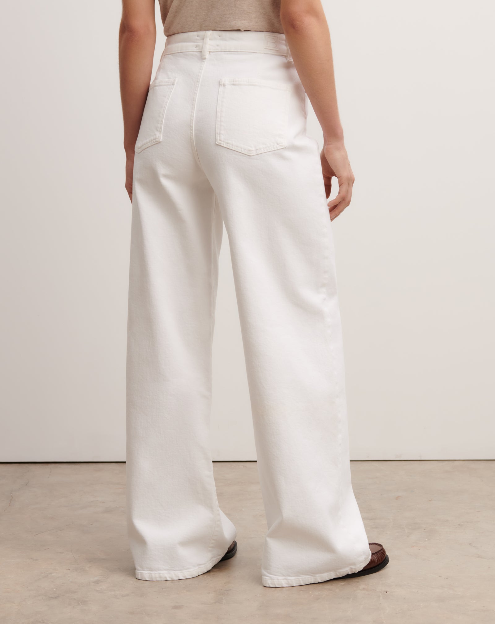 Jean denim blanc large-BLANC-98% coton 2% elasthane