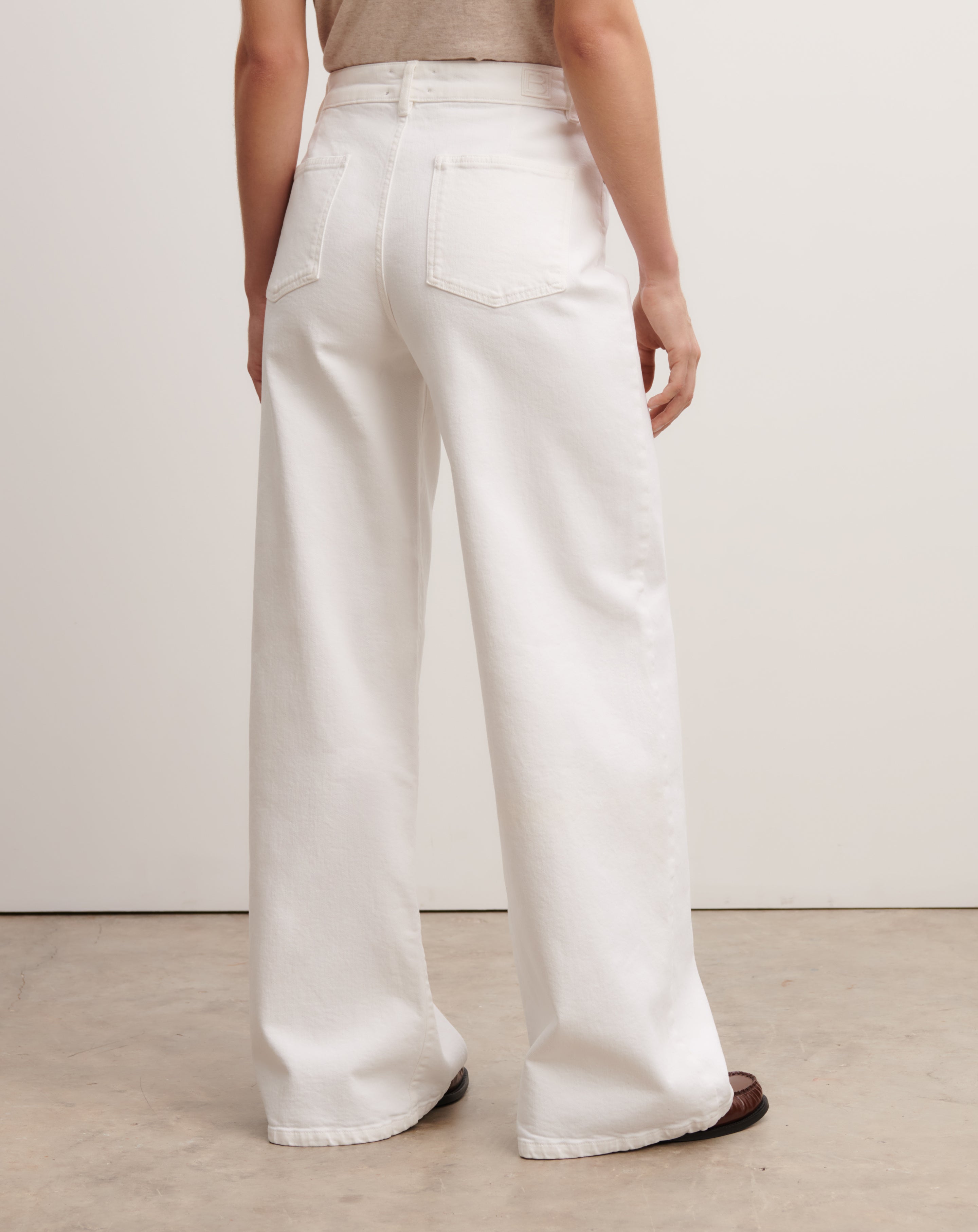 Jean denim blanc large-BLANC-98% coton 2% elasthane