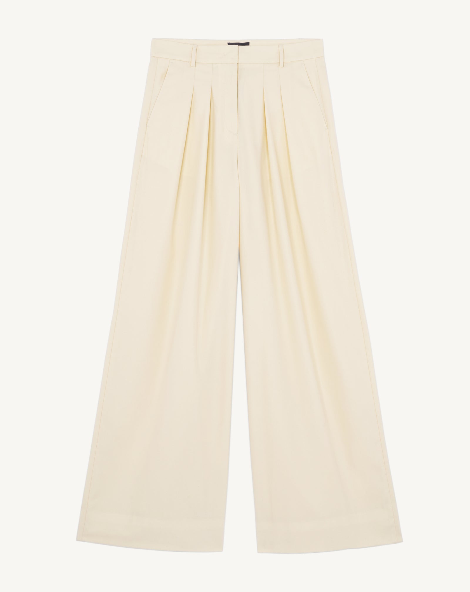 Pantalon ample à plis-NATUREL-100% coton