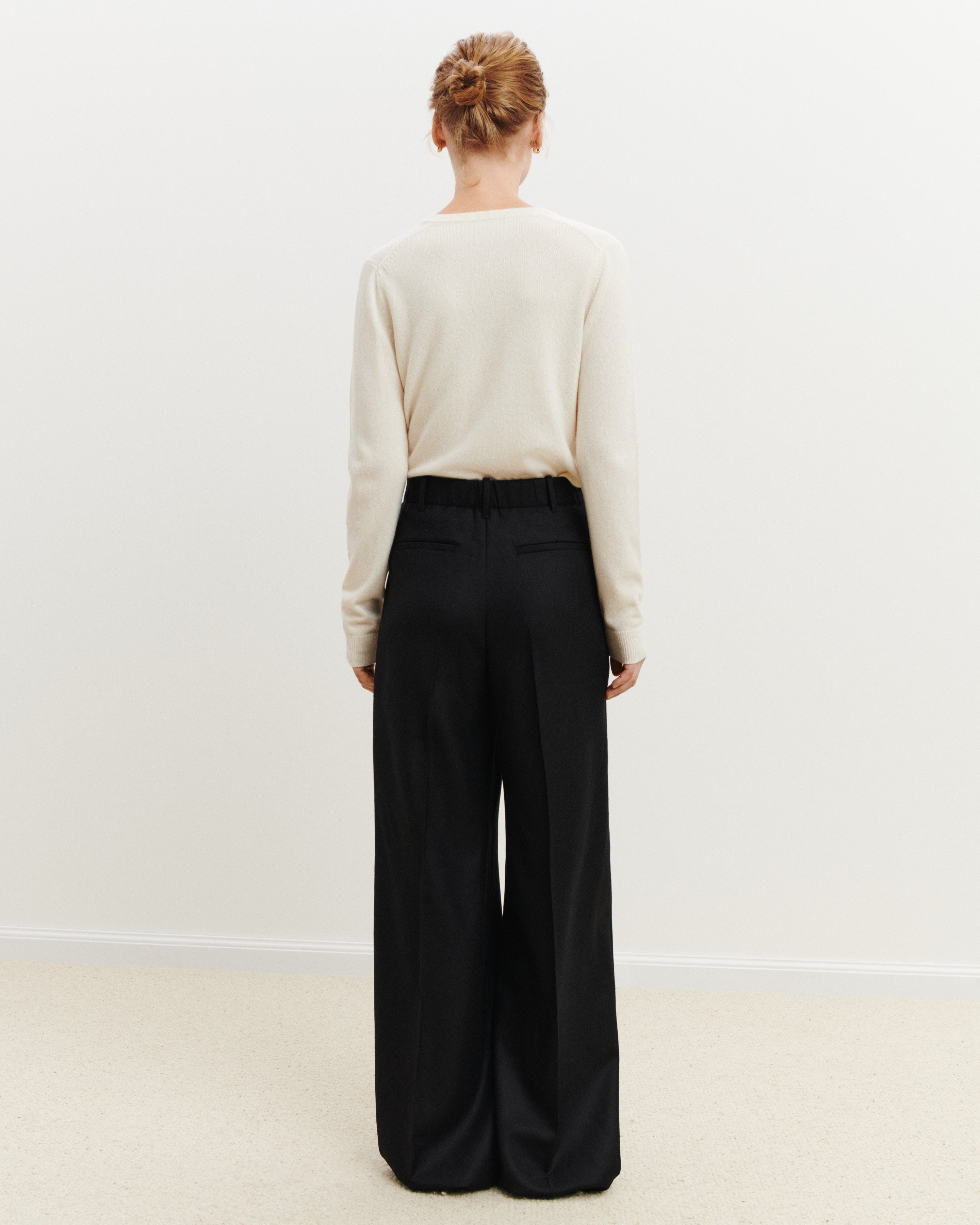 Pantalon à nervure-NOIR-85% laine; 15% cachemire