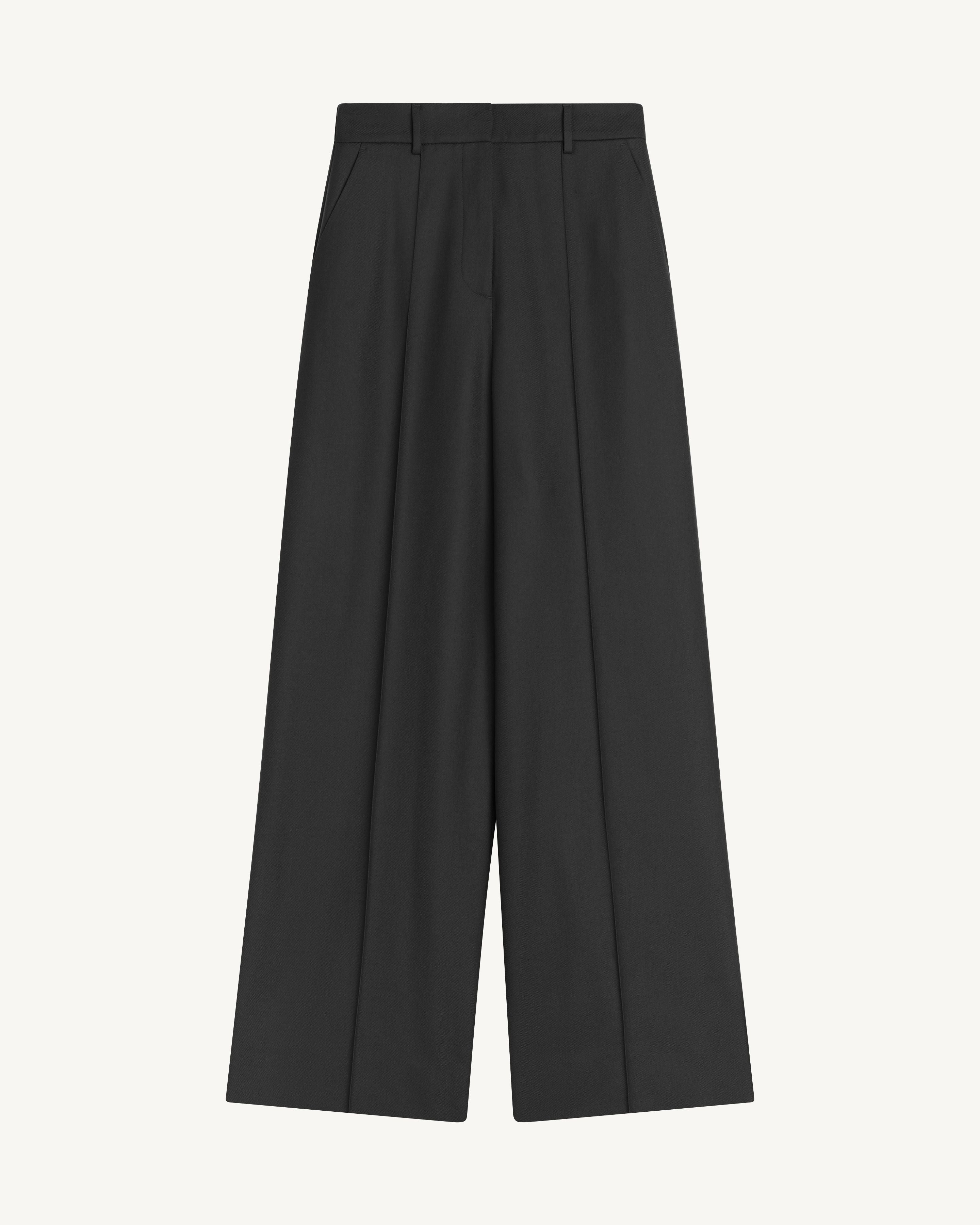 Pantalon à nervure-NOIR-85% laine; 15% cachemire