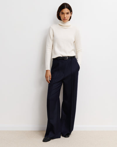 Pantalon à nervure-MARINE-85% laine; 15% cachemire