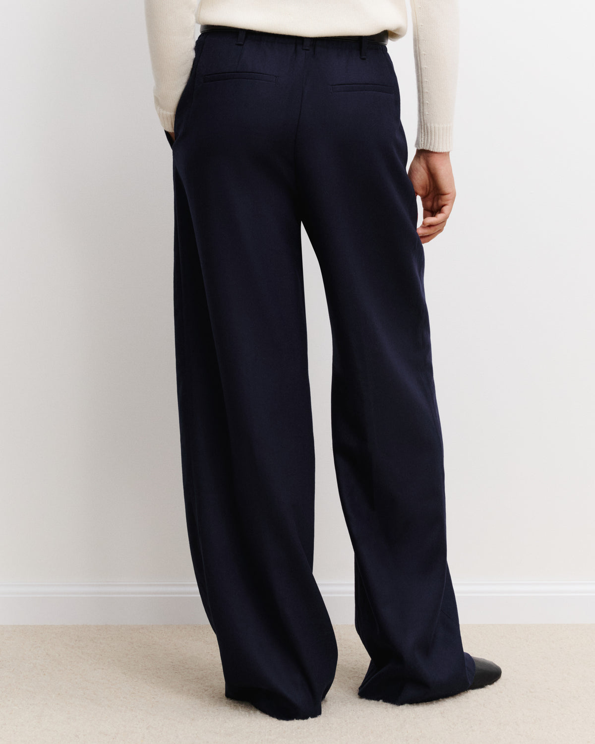 Pantalon à nervure-MARINE-85% laine; 15% cachemire