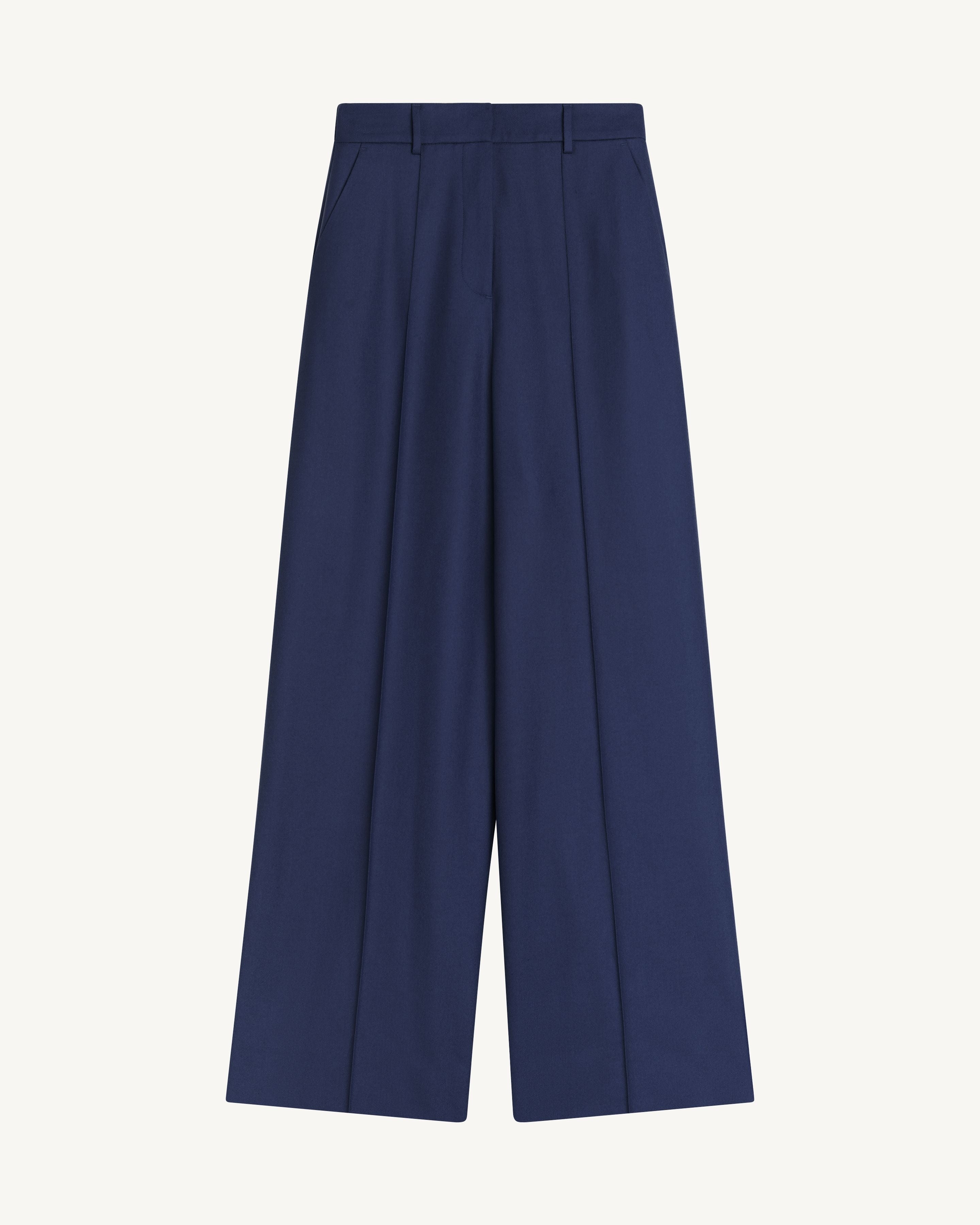 Pantalon à nervure-MARINE-85% laine; 15% cachemire