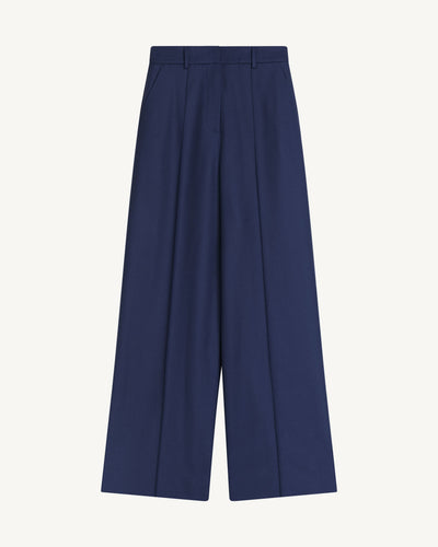 Pantalon à nervure-MARINE-85% laine; 15% cachemire