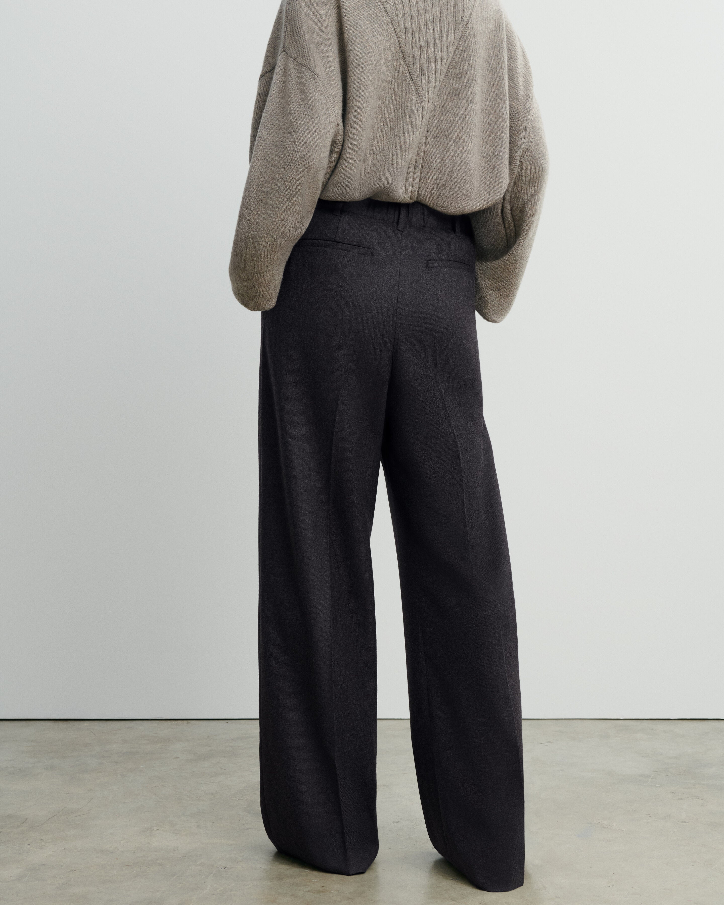 Pantalon à nervure-WENGE-85% laine; 15% cachemire