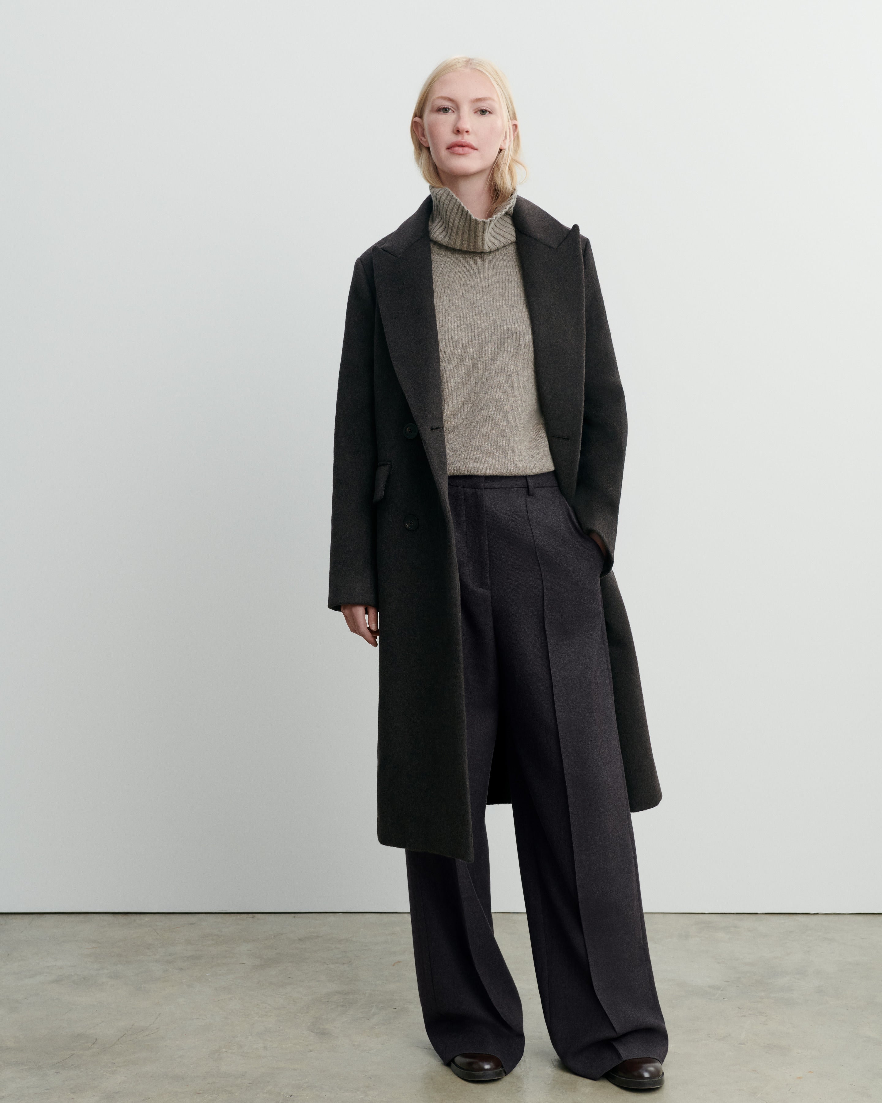 Pantalon à nervure-WENGE-85% laine; 15% cachemire