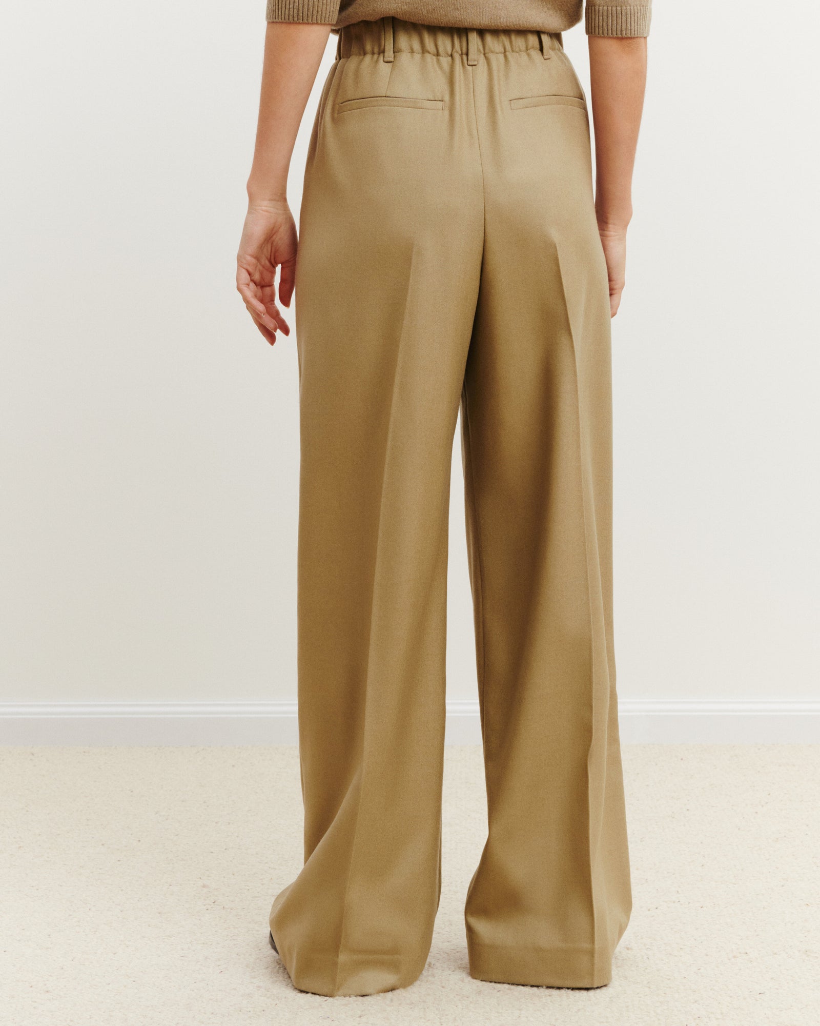 Pantalon à nervure-BEIGE CENDRE-85% laine; 15% cachemire