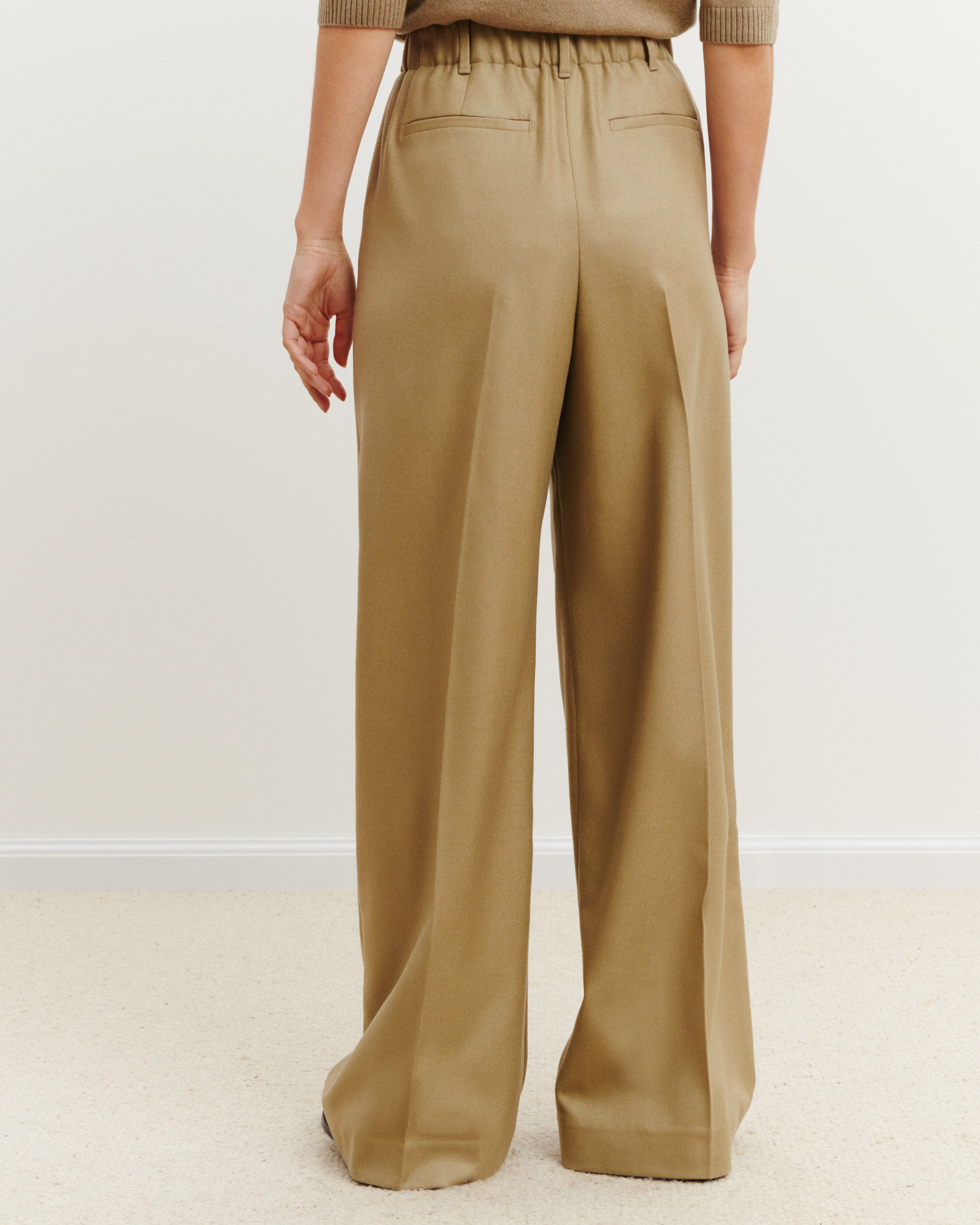 Pantalon à nervure-BEIGE CENDRE-85% laine; 15% cachemire