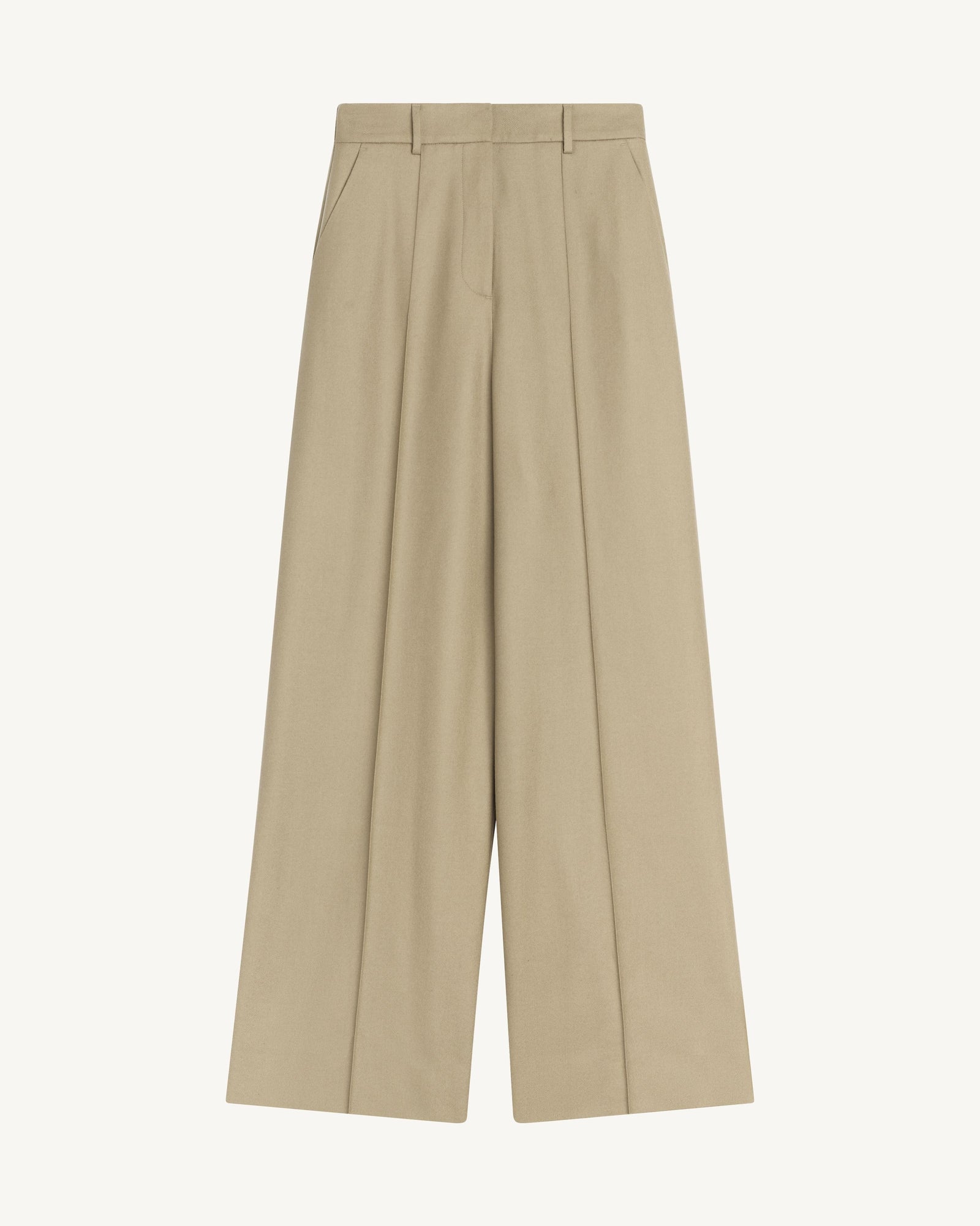 Pantalon à nervure-BEIGE CENDRE-85% laine; 15% cachemire