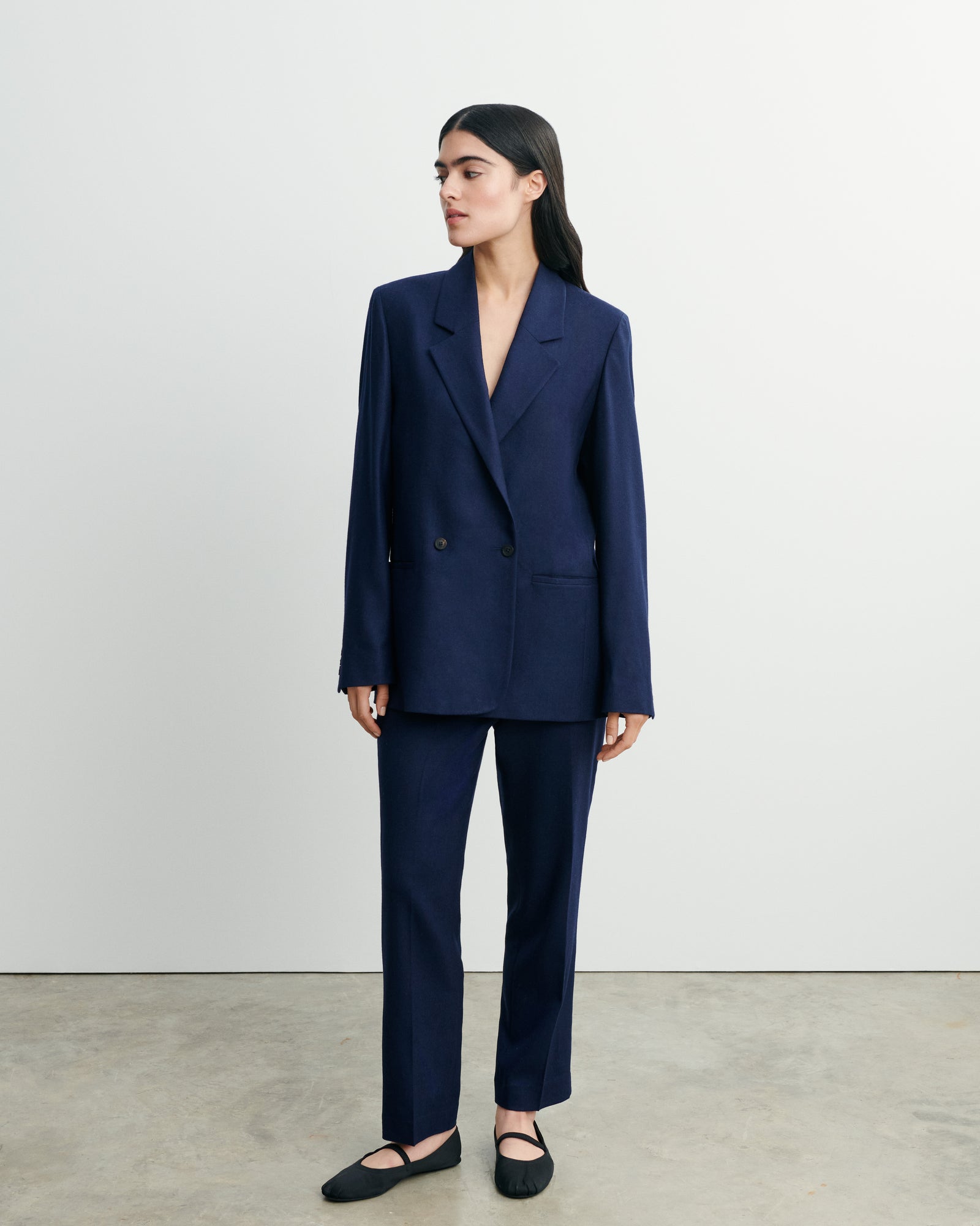 Veste blazer-MARINE-85% laine 15% cachemire