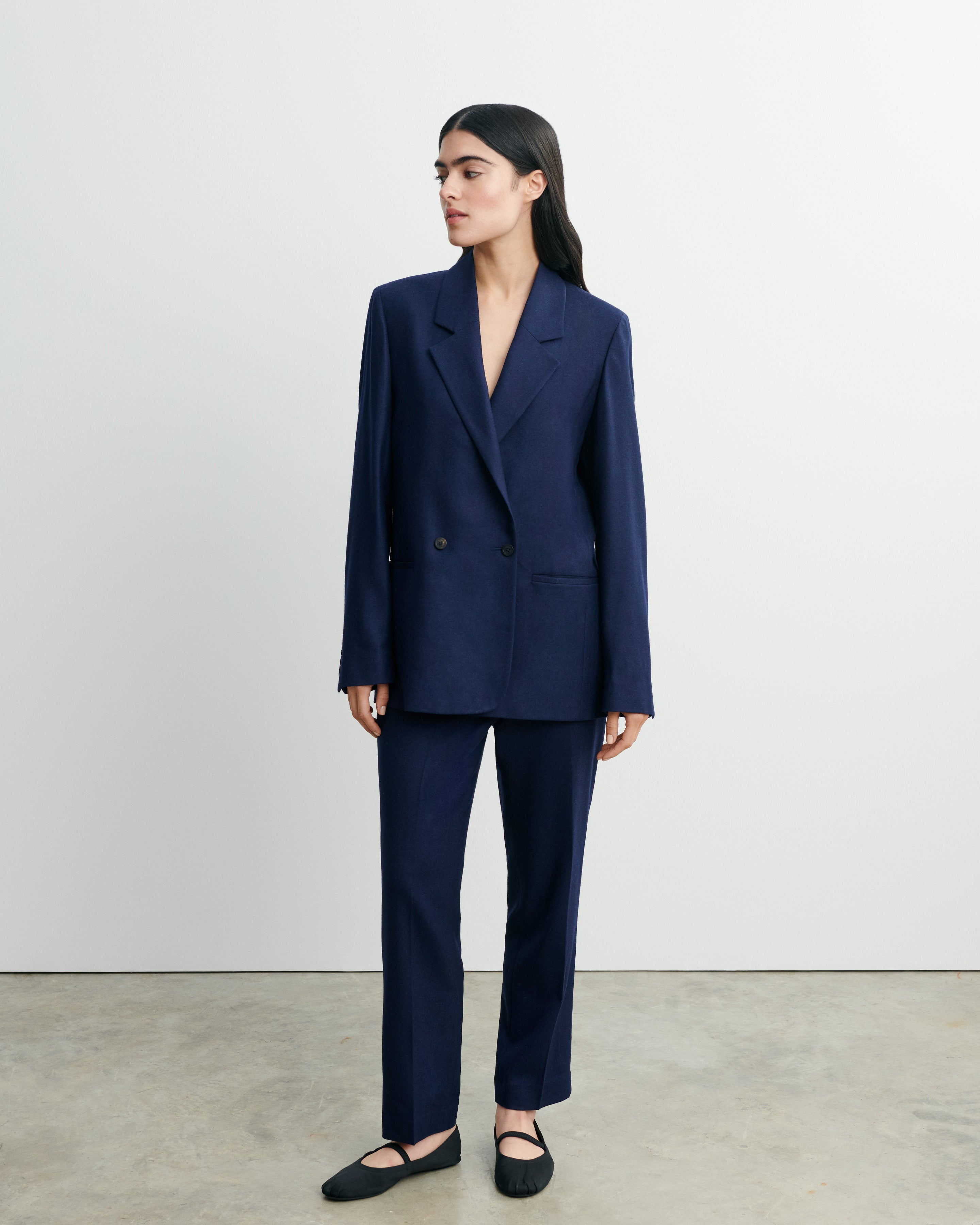 Veste blazer-MARINE-85% laine 15% cachemire