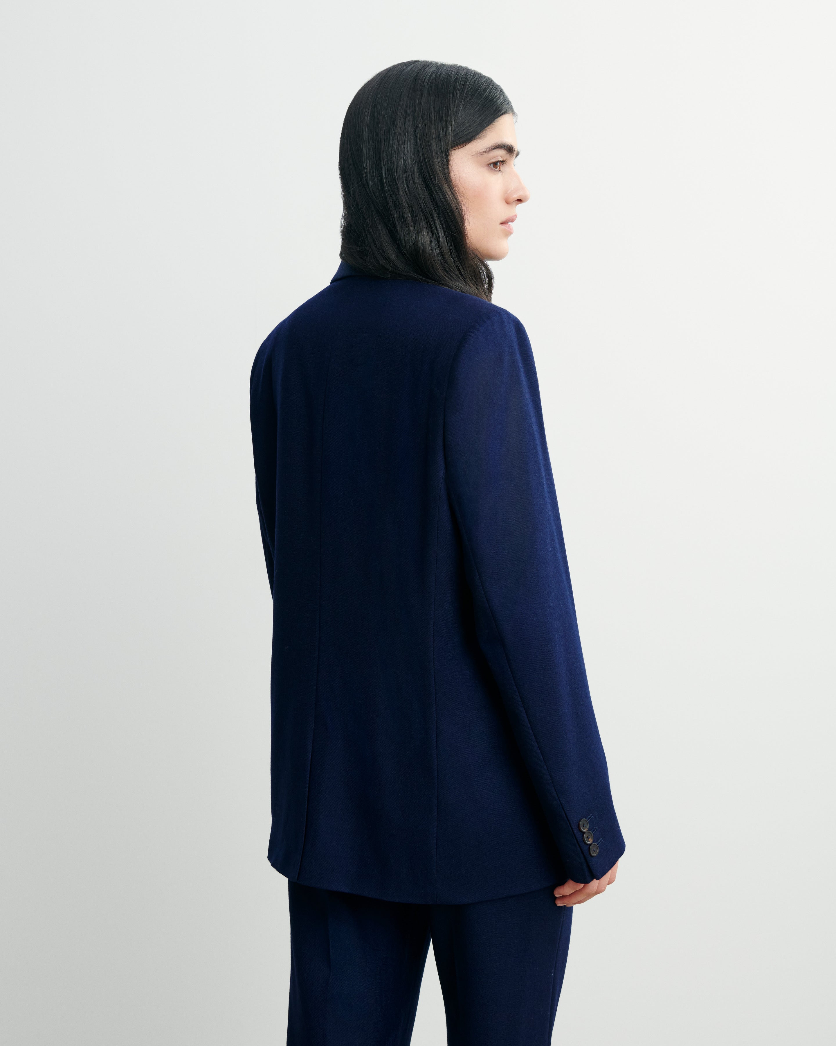 Veste blazer-MARINE-85% laine 15% cachemire