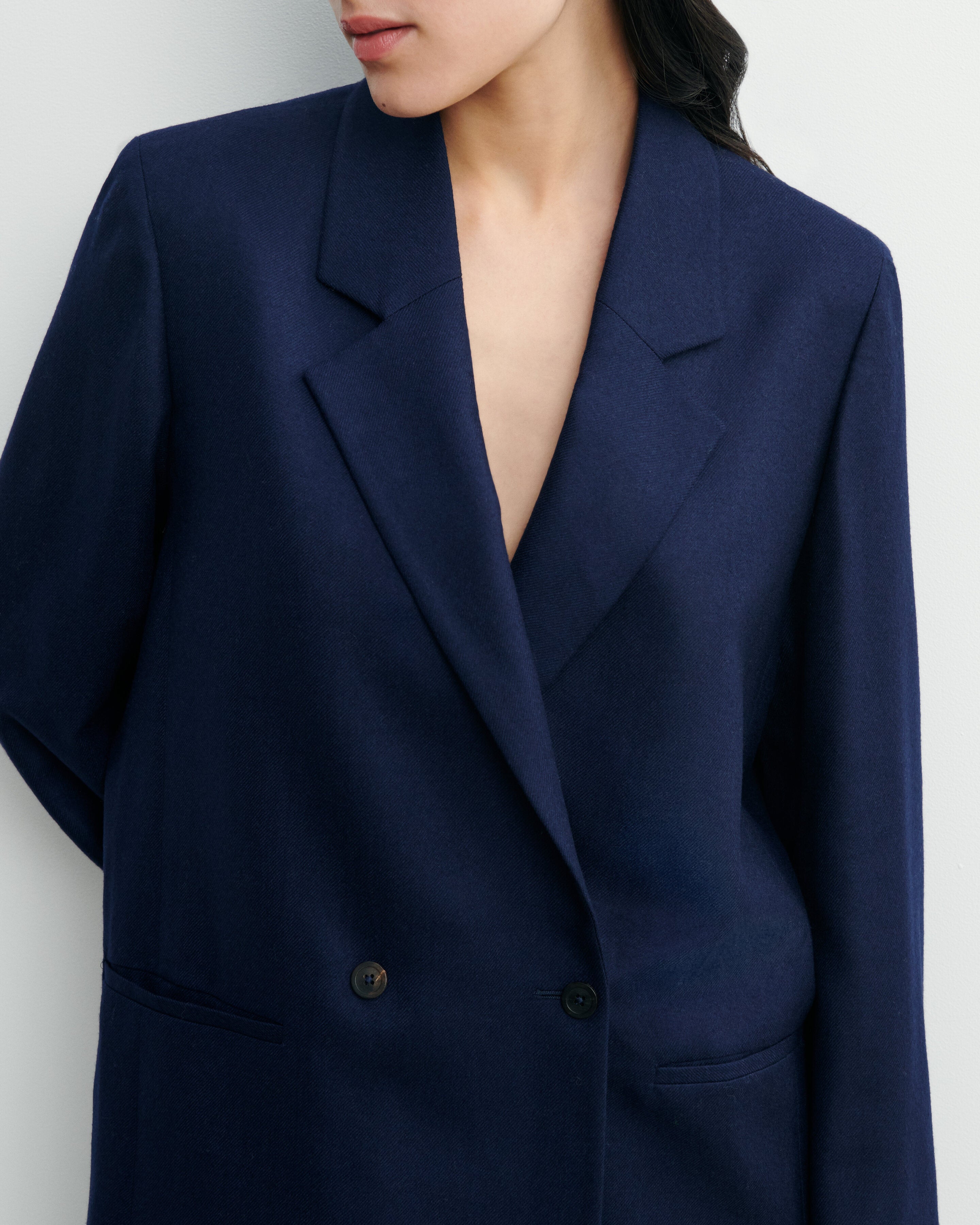 Veste blazer-MARINE-85% laine 15% cachemire