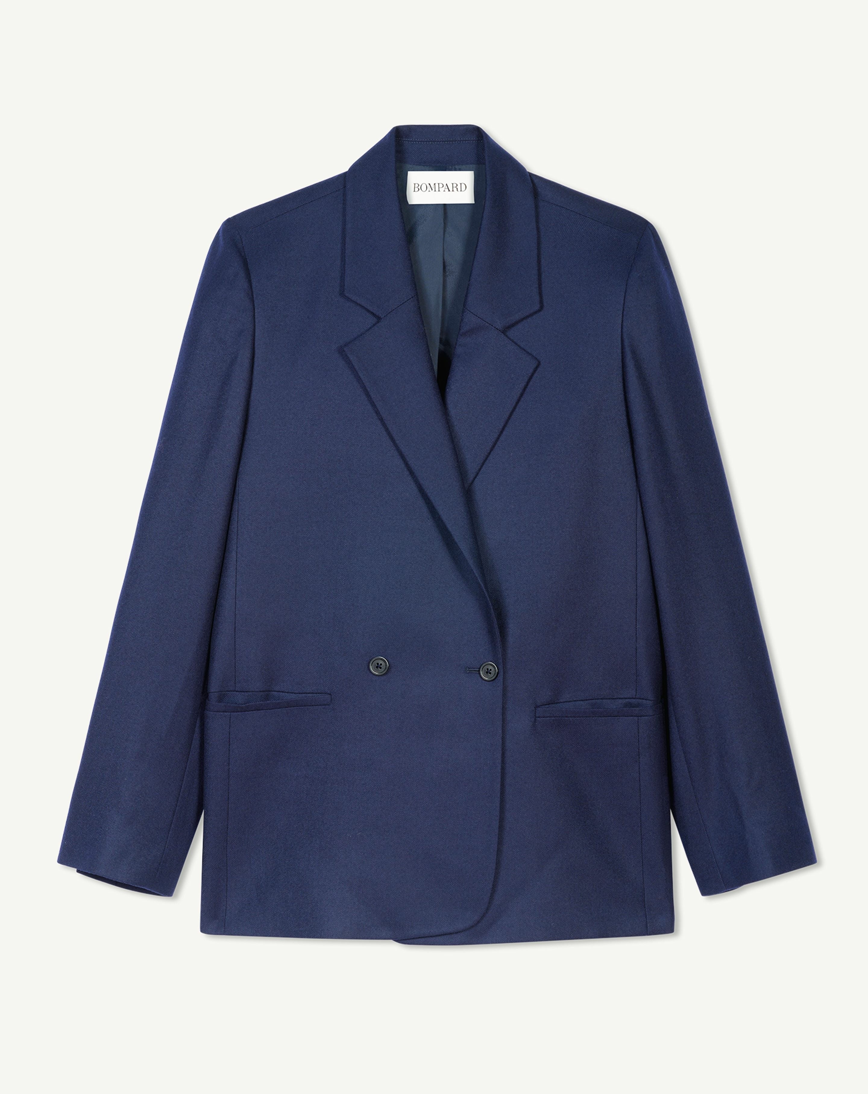 Veste blazer-MARINE-85% laine 15% cachemire