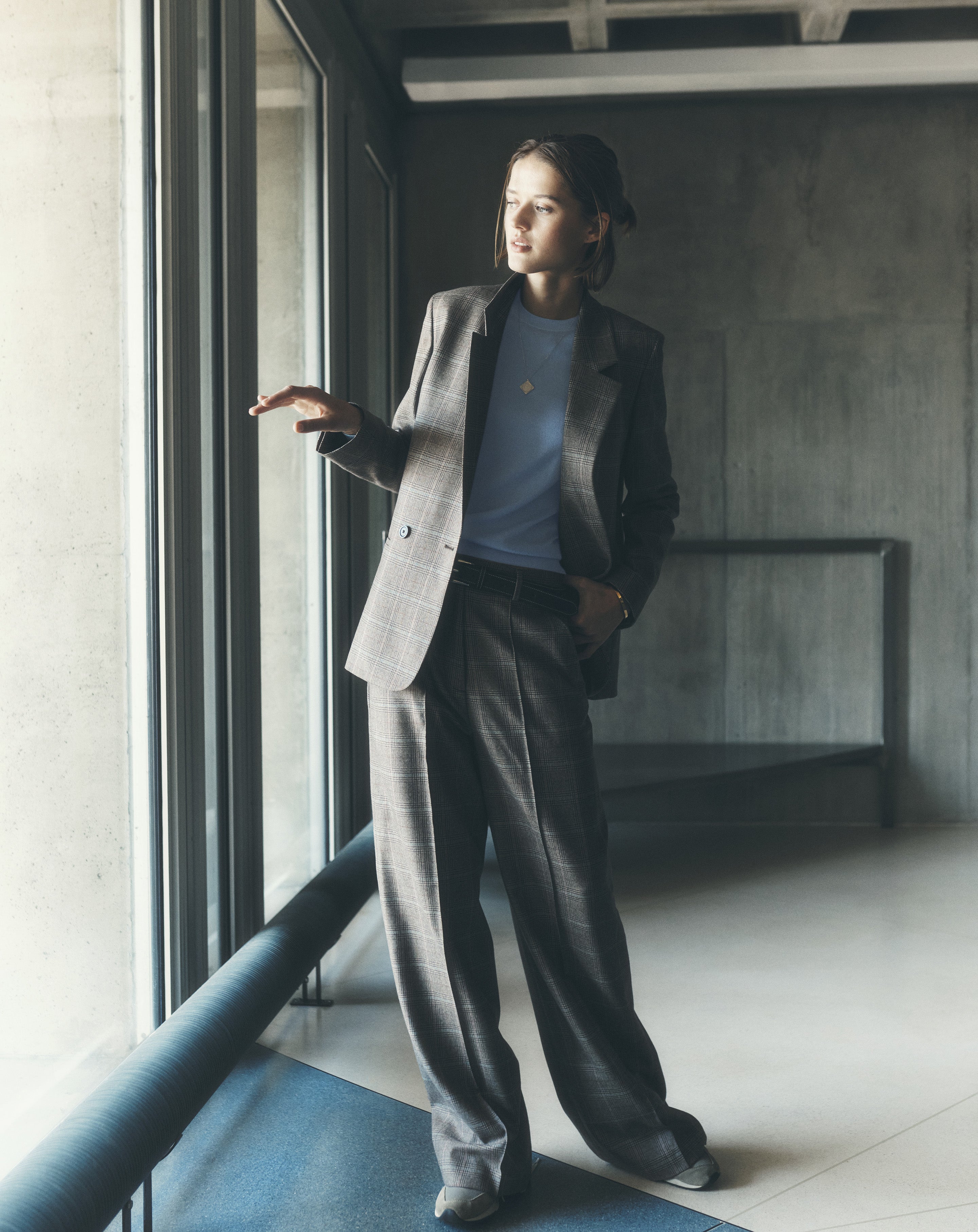 Blazer Prince de Galles Millet/chocolat