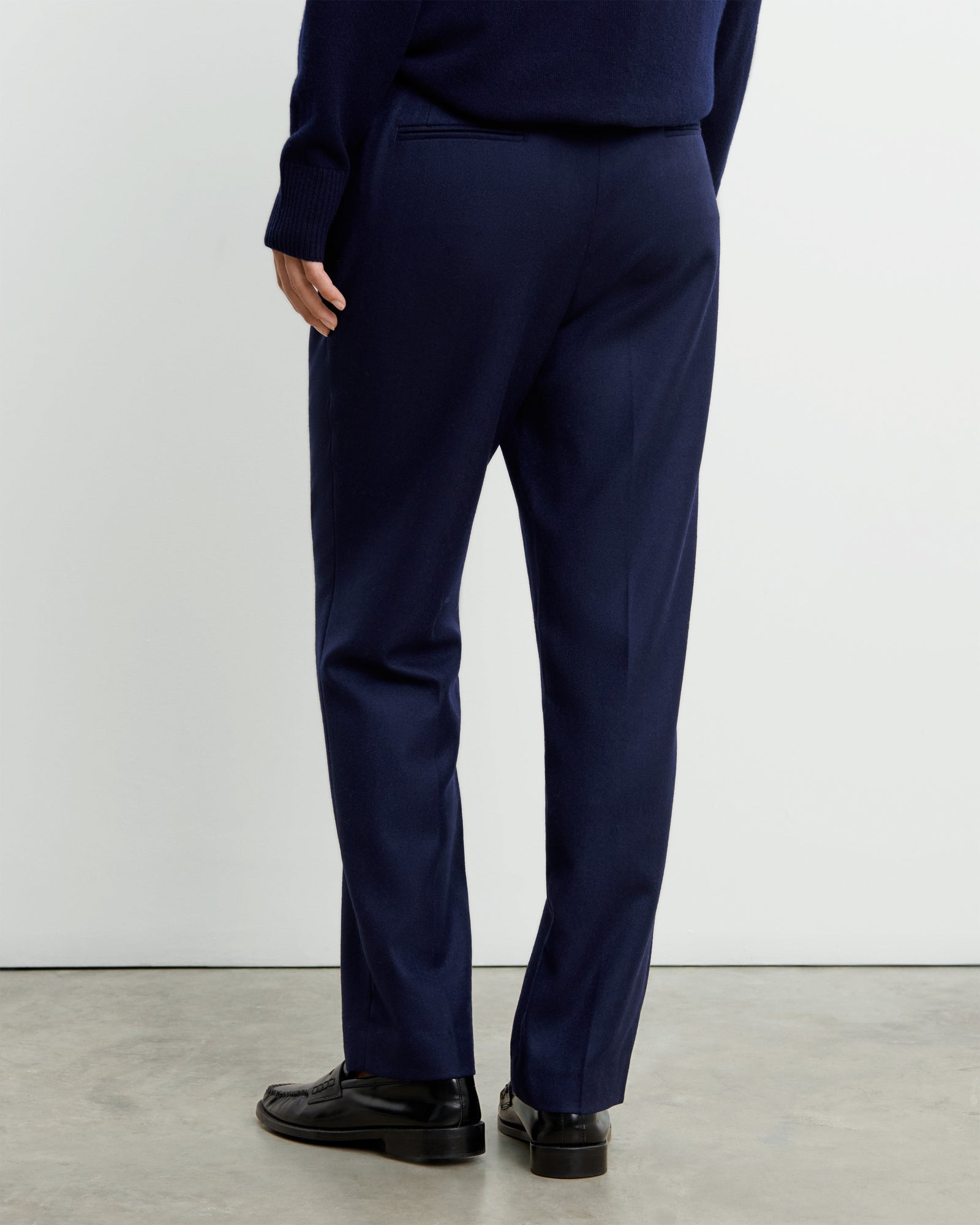Pantalon droit-MARINE-85% laine; 15% cachemire