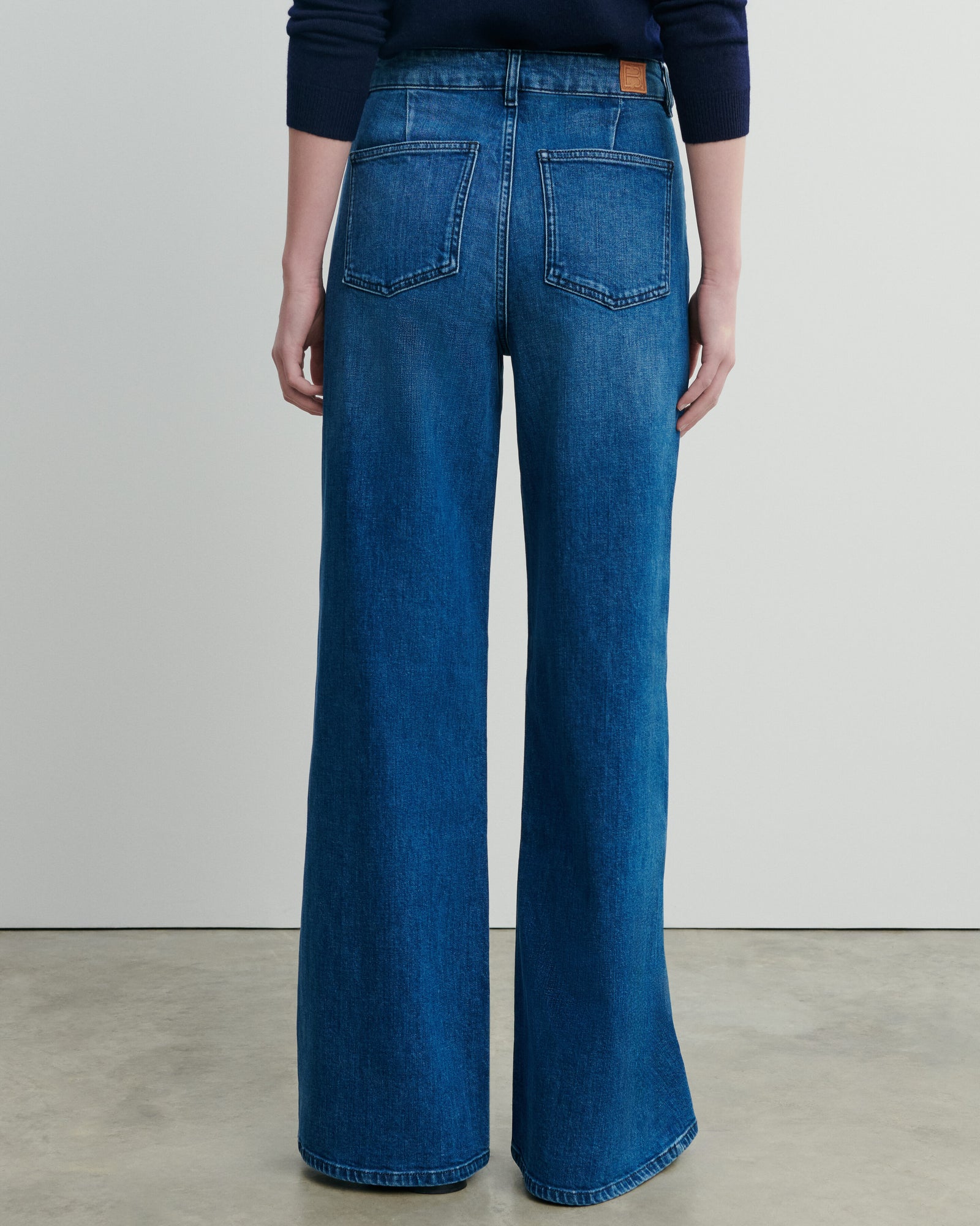 Jean denim large délavé-VINTAGE BLUE-98% coton 2% elasthane