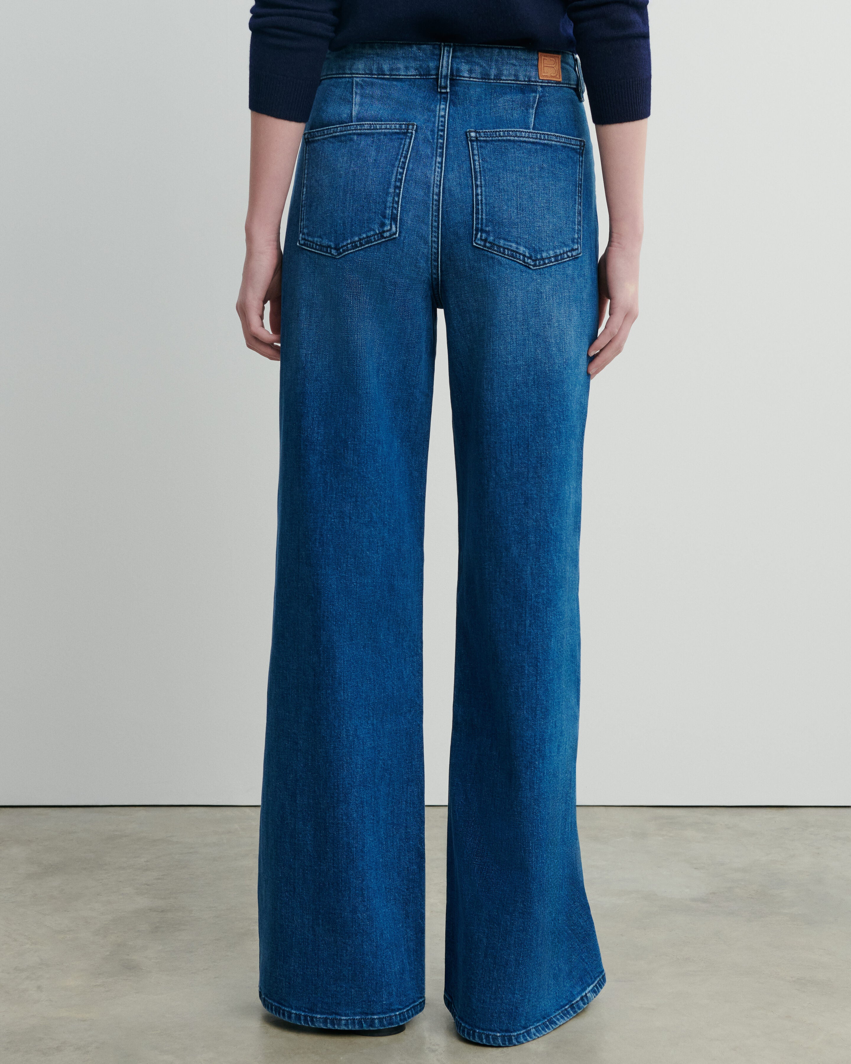 Jean denim large délavé-VINTAGE BLUE-98% coton 2% elasthane