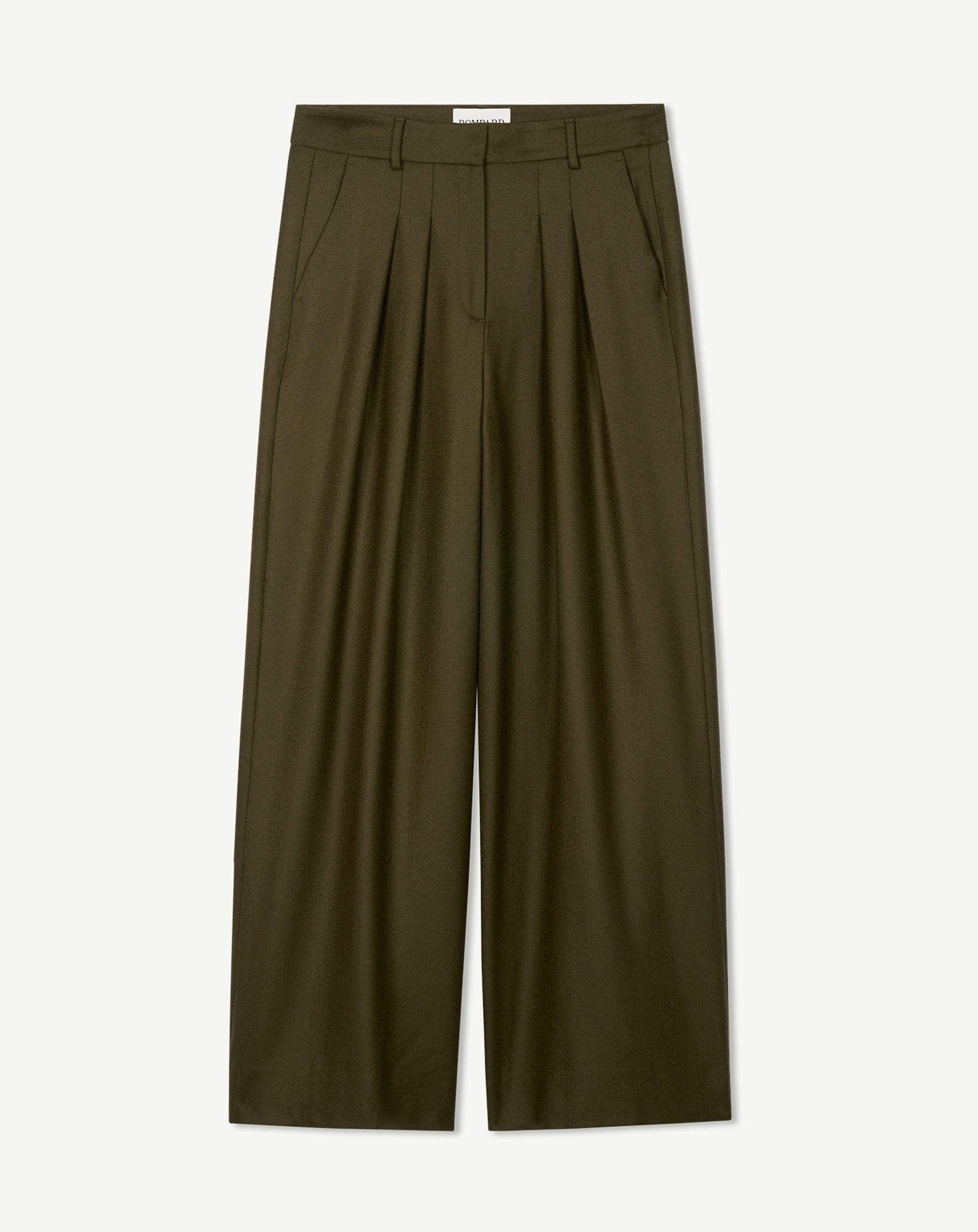 Pantalon à plis-VERT KELLER-85% laine 15% cachemire