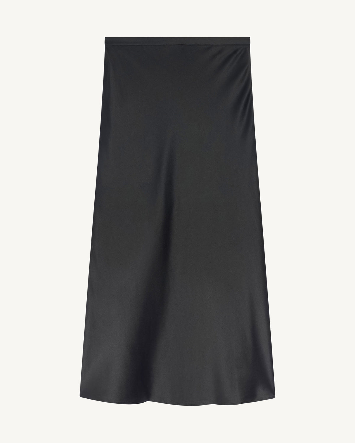 Jupe longue en soie-NOIR-100% soie