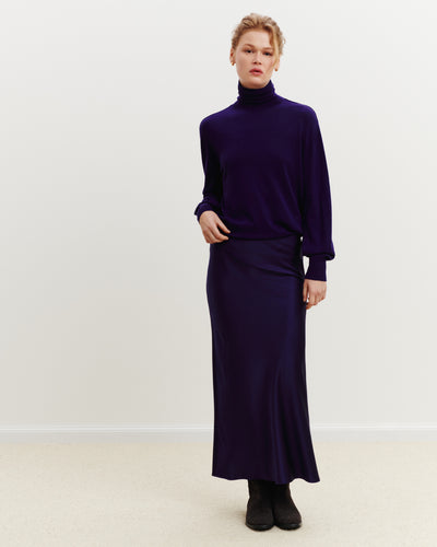 Jupe longue en soie-ULTRAVIOLET FONCE-100% : soie