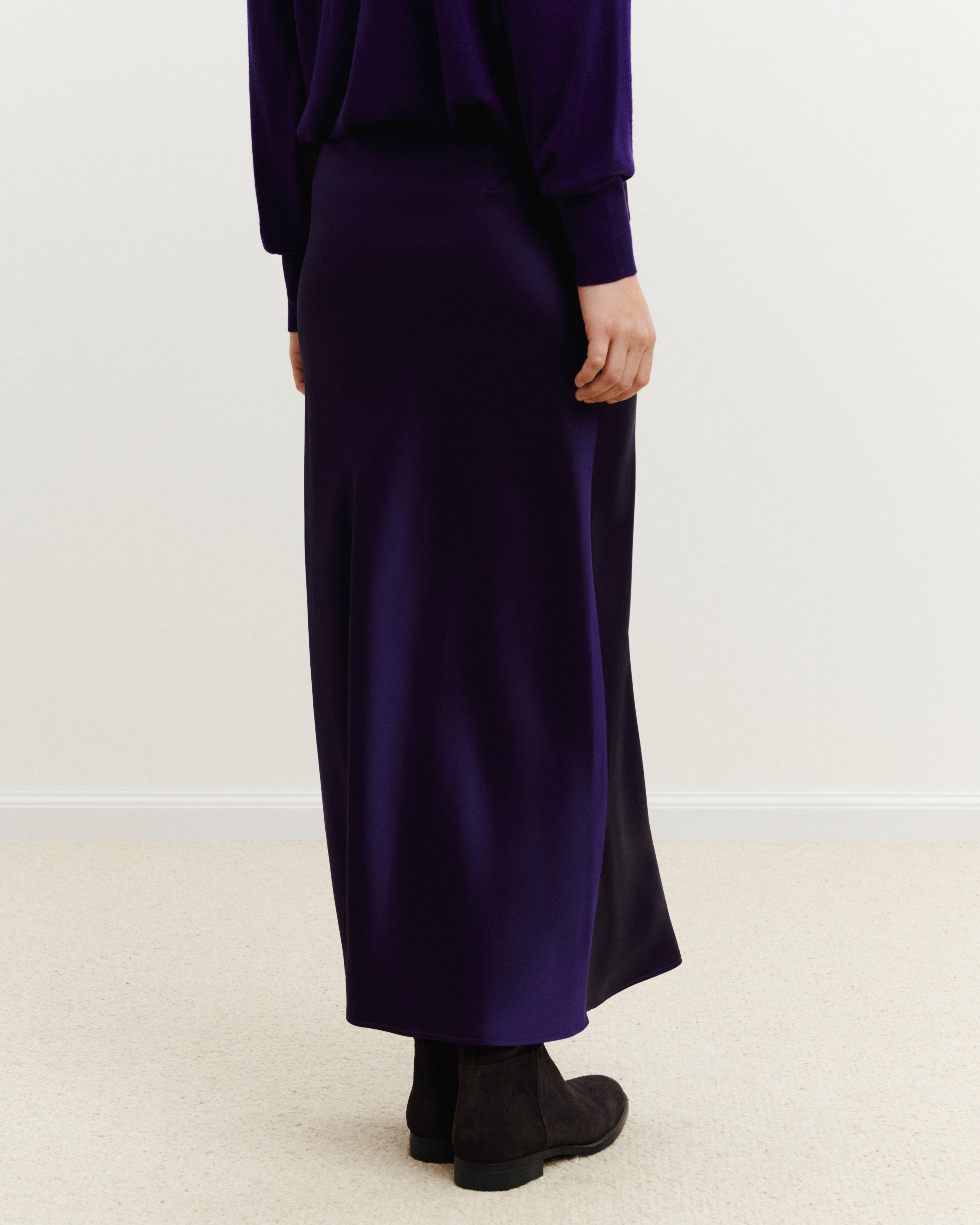 Jupe longue en soie-ULTRAVIOLET FONCE-100% : soie