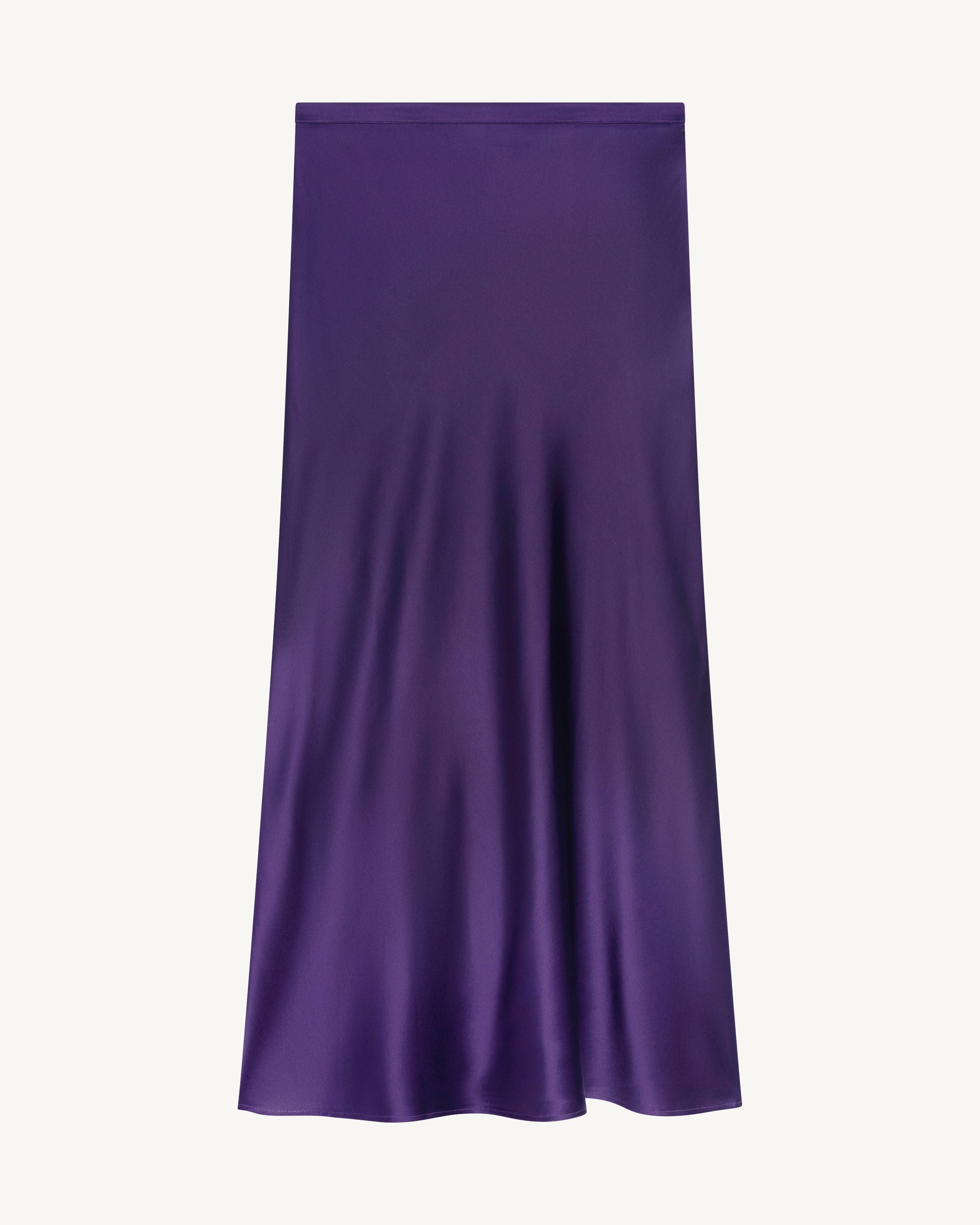 Jupe longue en soie-ULTRAVIOLET FONCE-100% soie